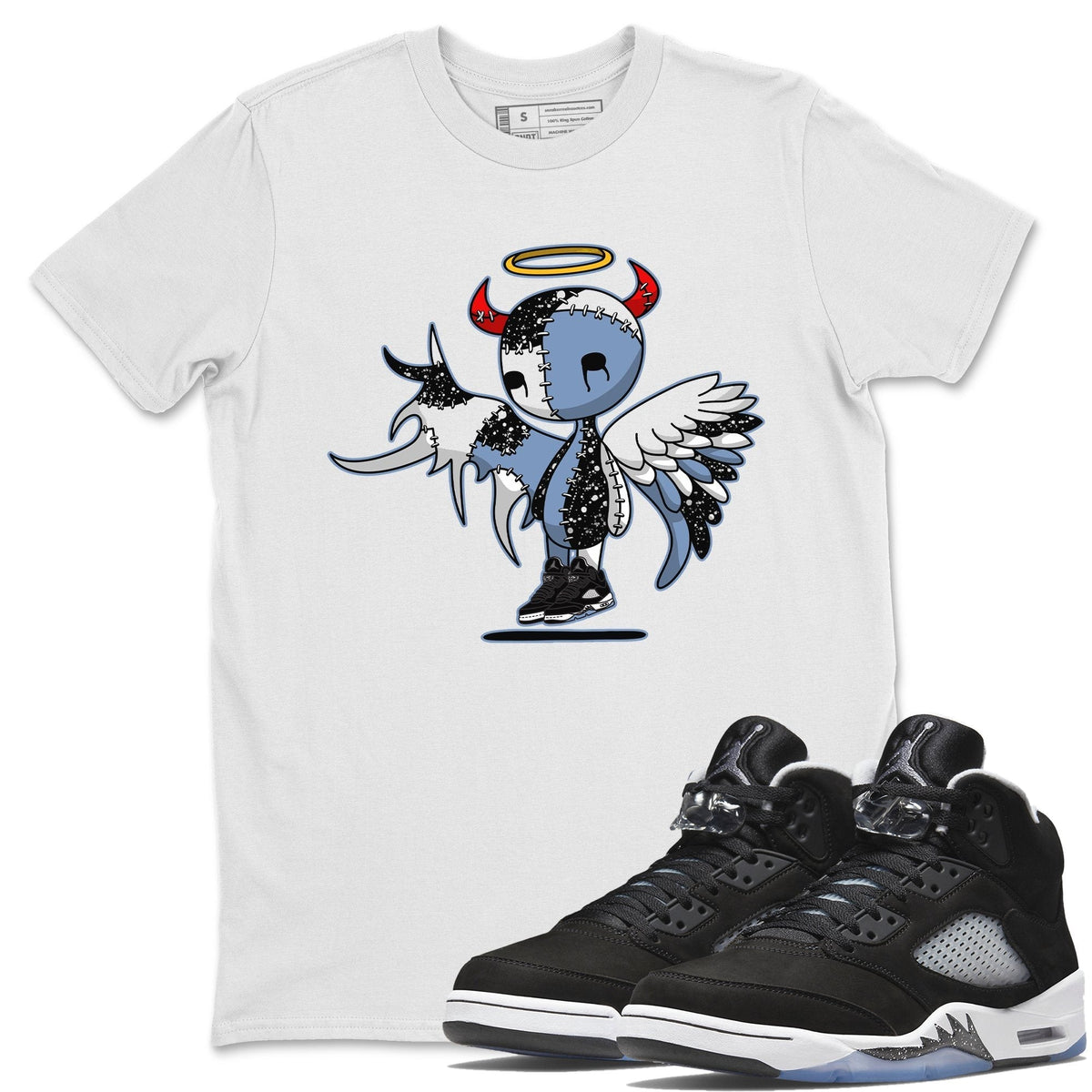 Jordan 5 Moonlight Shirt To Match Jordans Devil Angel Sneaker Tees Jordan 5 Moonlight Drip Gear Zone Sneaker Matching Clothing Unisex Shirts