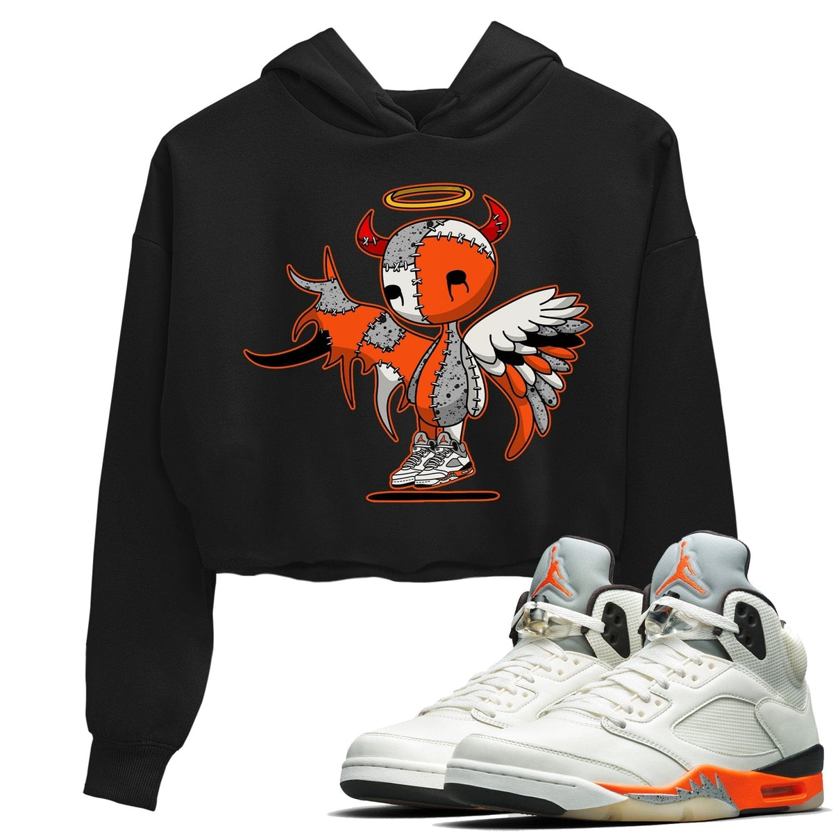 Jordan 5 Shattered Backboard Sneaker Matching T-Shirt Devil Angel Sneaker Tees Jordan 5 Shattered Backboard Sneaker Release Tees Women's Shirts