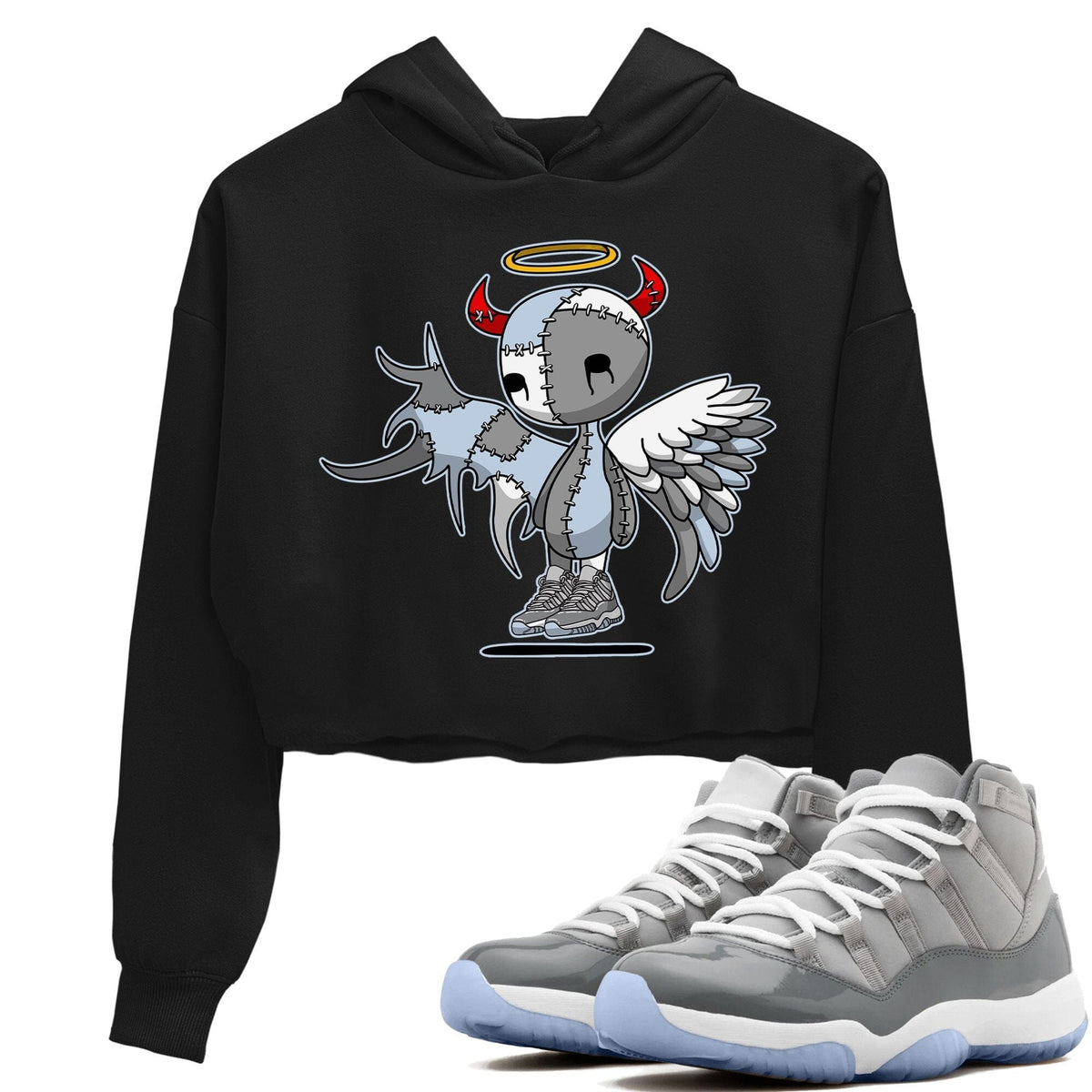 Jordan 11 Cool Grey Sneaker Matching T-Shirt Devil Angel Sneaker Tees Jordan 11 Cool Grey Sneaker Release Tees Women's Shirts