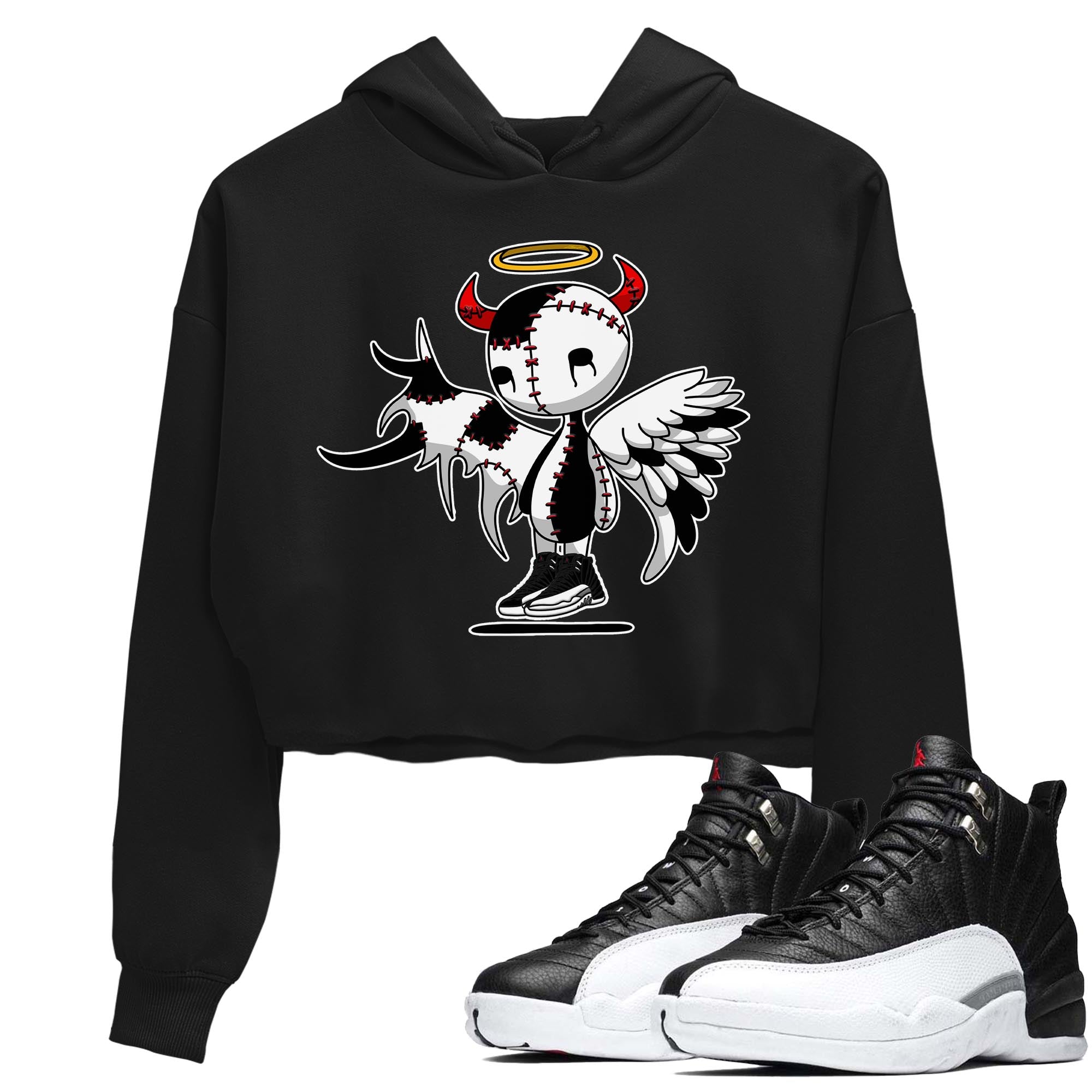 Jordan 12 Playoffs Sneaker Matching T-Shirt Devil Angel Sneaker Tees Jordan 12 Playoffs Sneaker Release Tees Women's Shirts