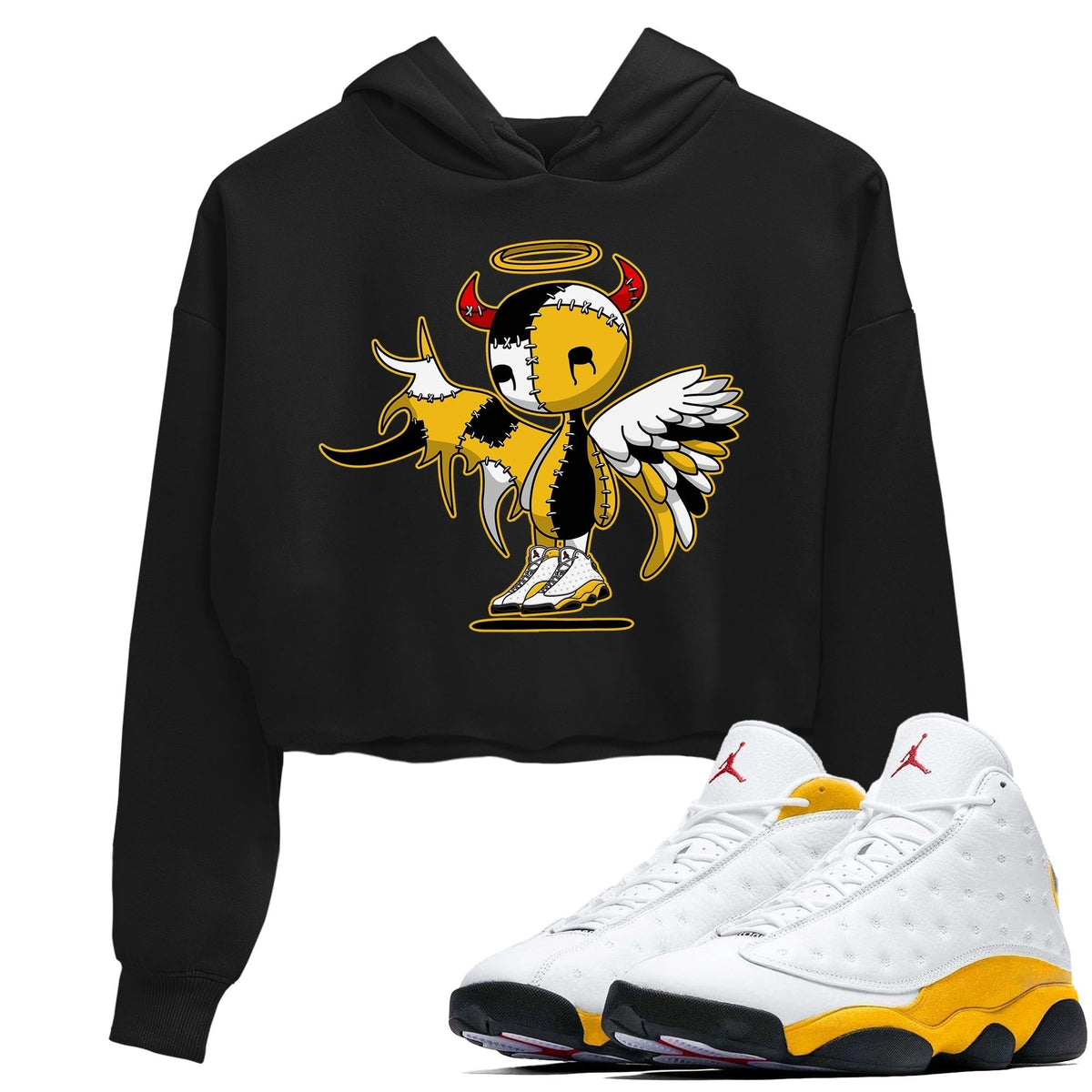 Jordan 13 Del Sol Sneaker Matching T-Shirt Devil Angel Sneaker Tees Jordan 13 Del Sol Sneaker Release Tees Women's Shirts