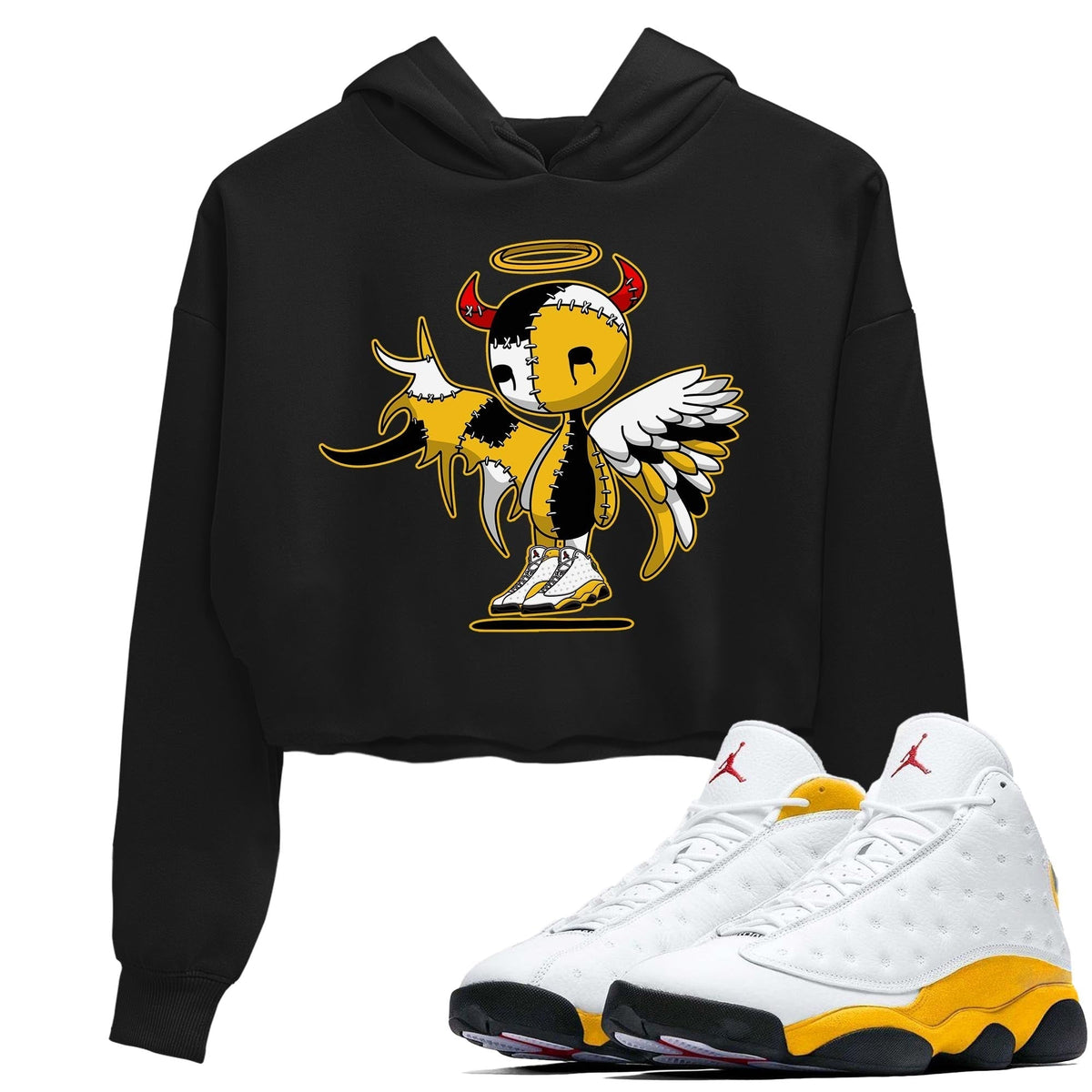 Jordan 13 Del Sol Sneaker Matching T-Shirt Devil Angel Sneaker Tees Jordan 13 Del Sol Sneaker Release Tees Women's Shirts
