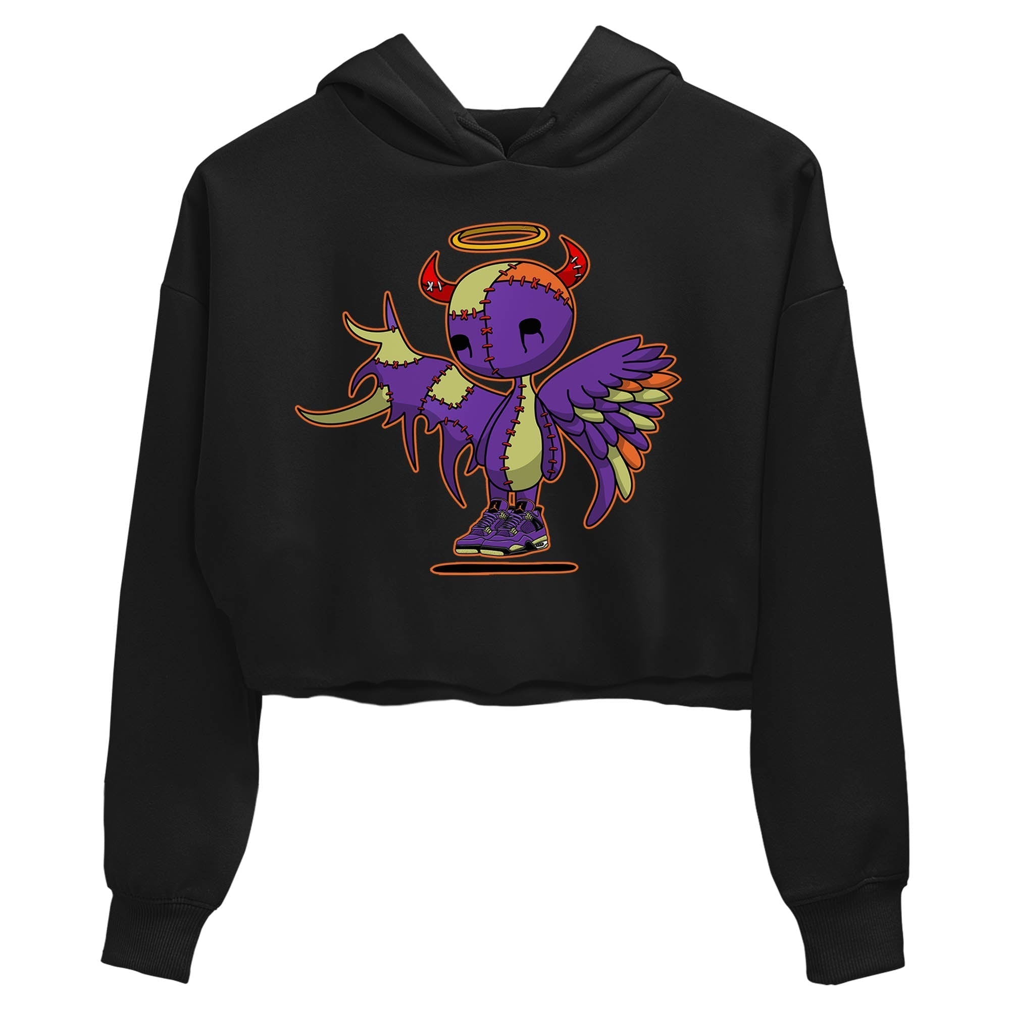 Jordan 4 Canyon Purple Sneaker Matching T-Shirt Devil Angel Sneaker Tees Jordan 4 Canyon Purple Sneaker Release Tees Women's Shirts