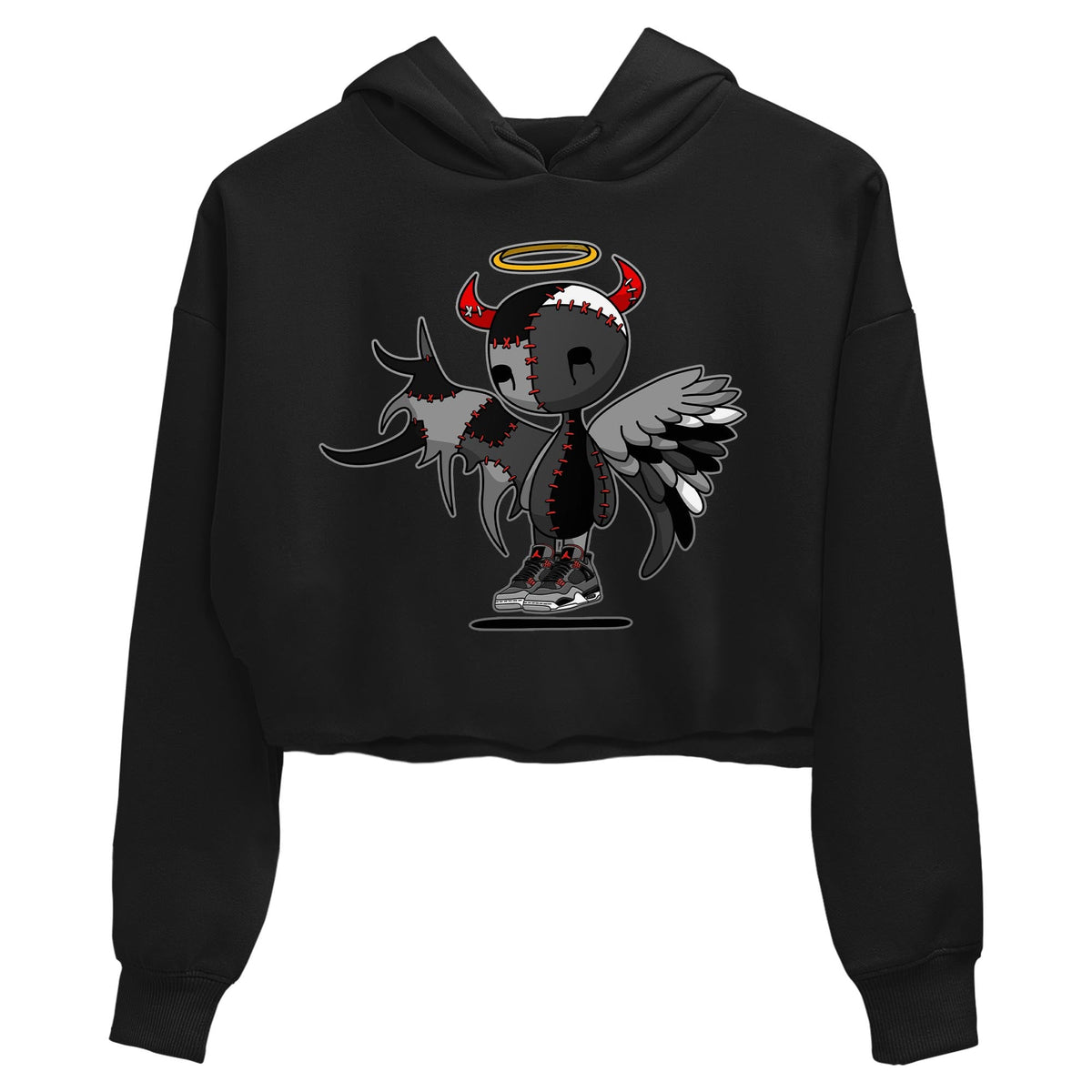 Jordan 4 Infrared Sneaker Matching T-Shirt Devil Angel Sneaker Tees Jordan 4 Infrared Sneaker Release Tees Women's Shirts