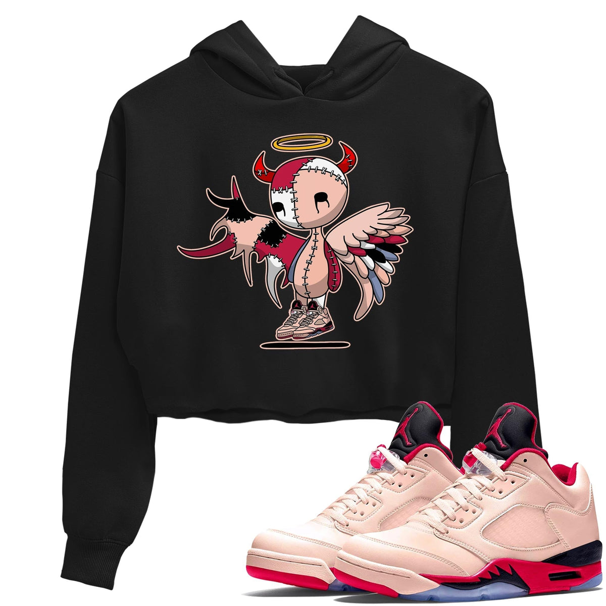 Jordan 5 Girls That Hoop Sneaker Matching T-Shirt Devil Angel Sneaker Tees Jordan 5 Girls That Hoop Sneaker Release Tees Women's Shirts