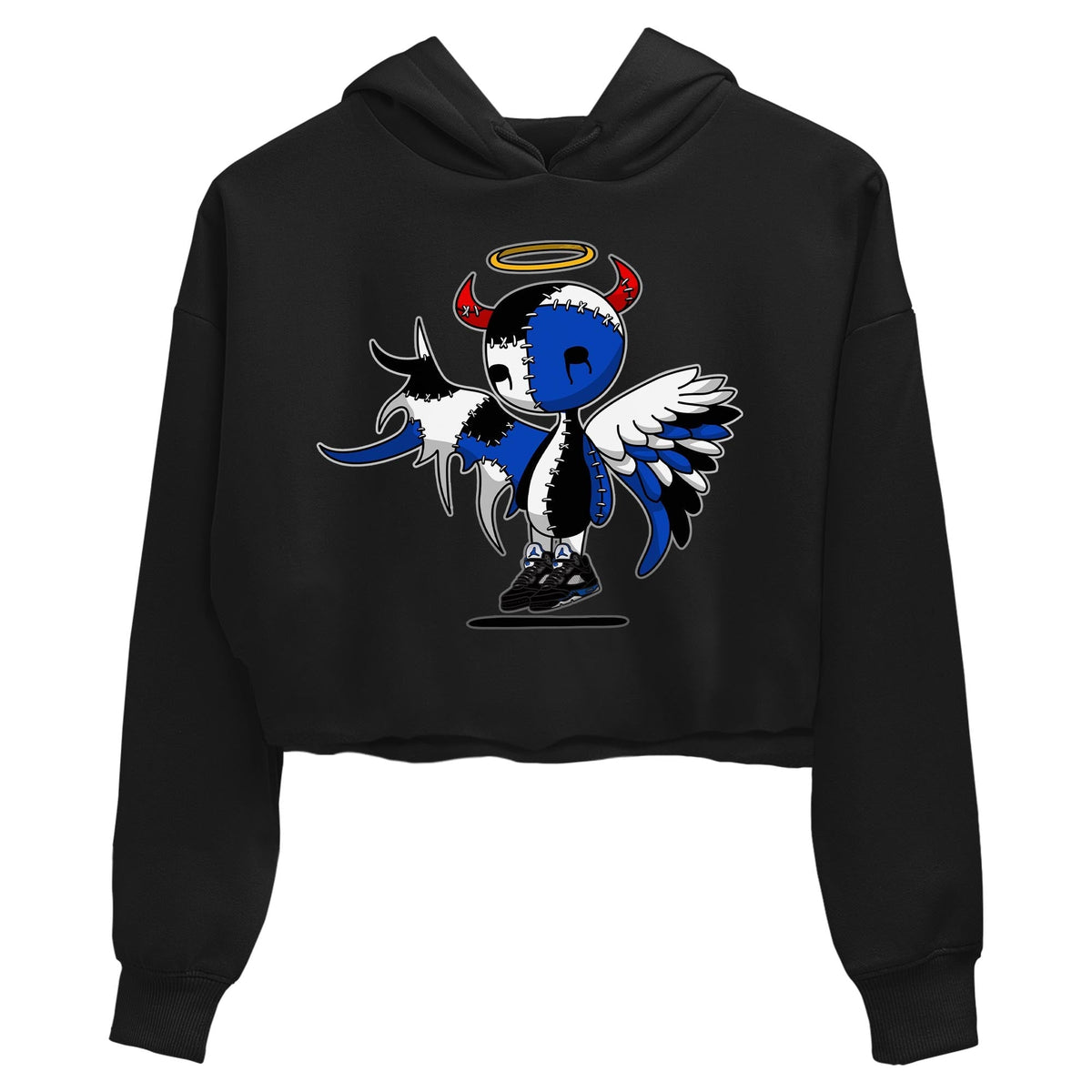 Jordan 5 Racer Blue Sneaker Matching T-Shirt Devil Angel Sneaker Tees Jordan 5 Racer Blue Sneaker Release Tees Women's Shirts