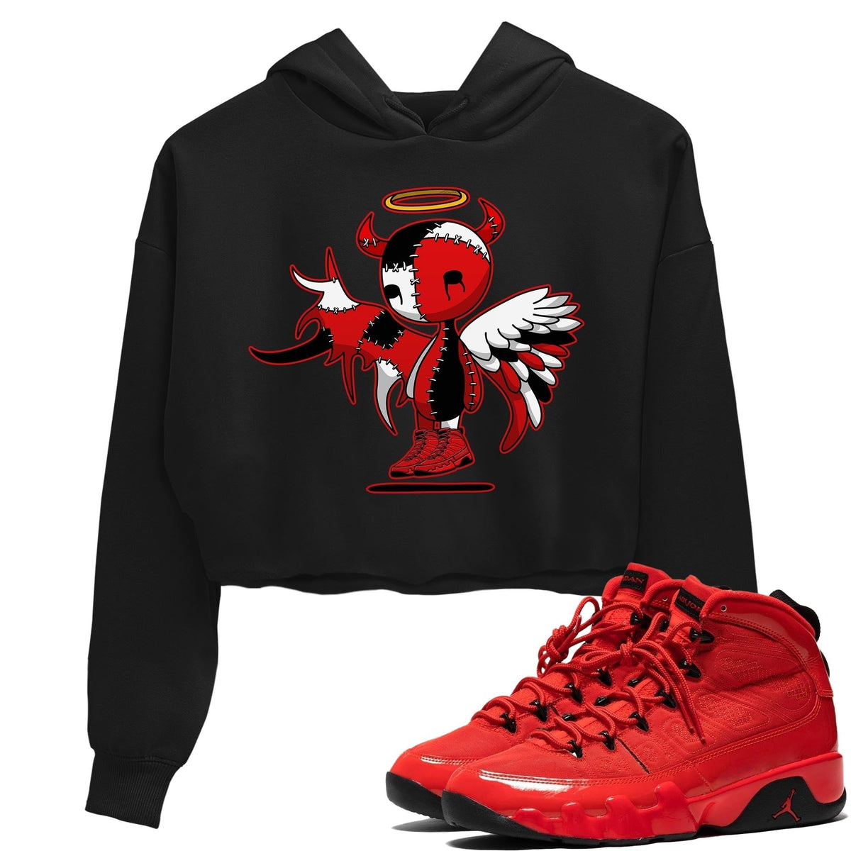 Jordan 9 Chile Red Shirt To Match Jordans Devil Angel Sneaker Tees Jordan 9 Chile Red Drip Gear Zone Sneaker Matching Clothing Women's Shirts