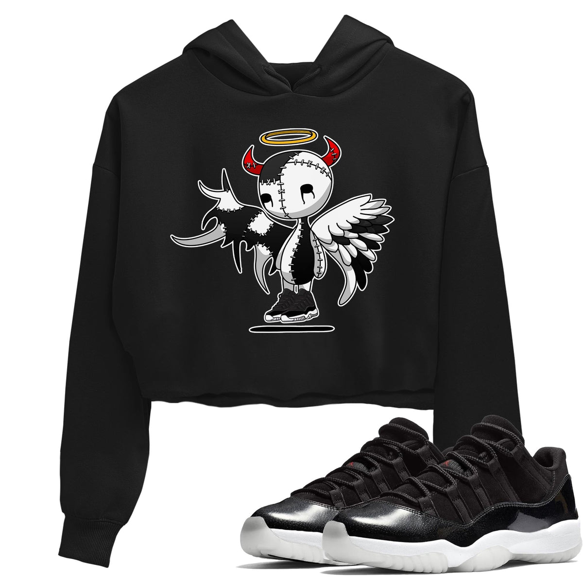 Jordan 11 72-10 Sneaker Matching T-Shirt Devil Angel Sneaker Tees Jordan 11 72-10 Sneaker Release Tees Women's Shirts