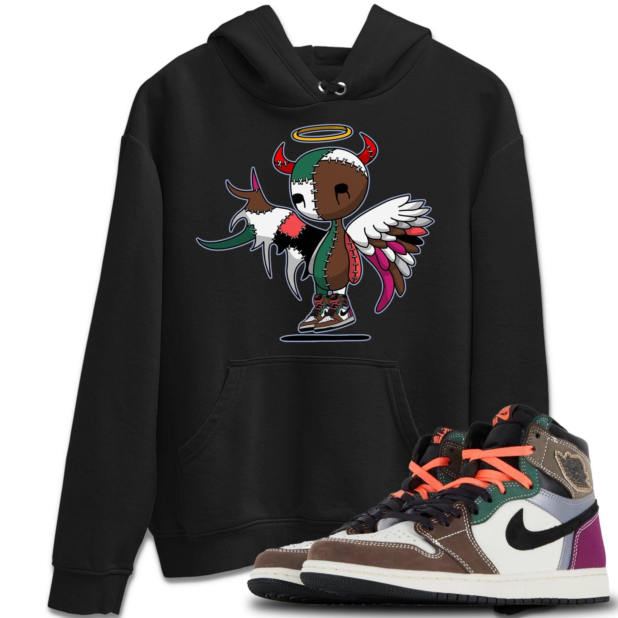 Jordan 1 Hand Crafted Sneaker Matching T-Shirt Devil Angel Sneaker Tees Jordan 1 Hand Crafted Sneaker Release Tees Crew Neck Tees