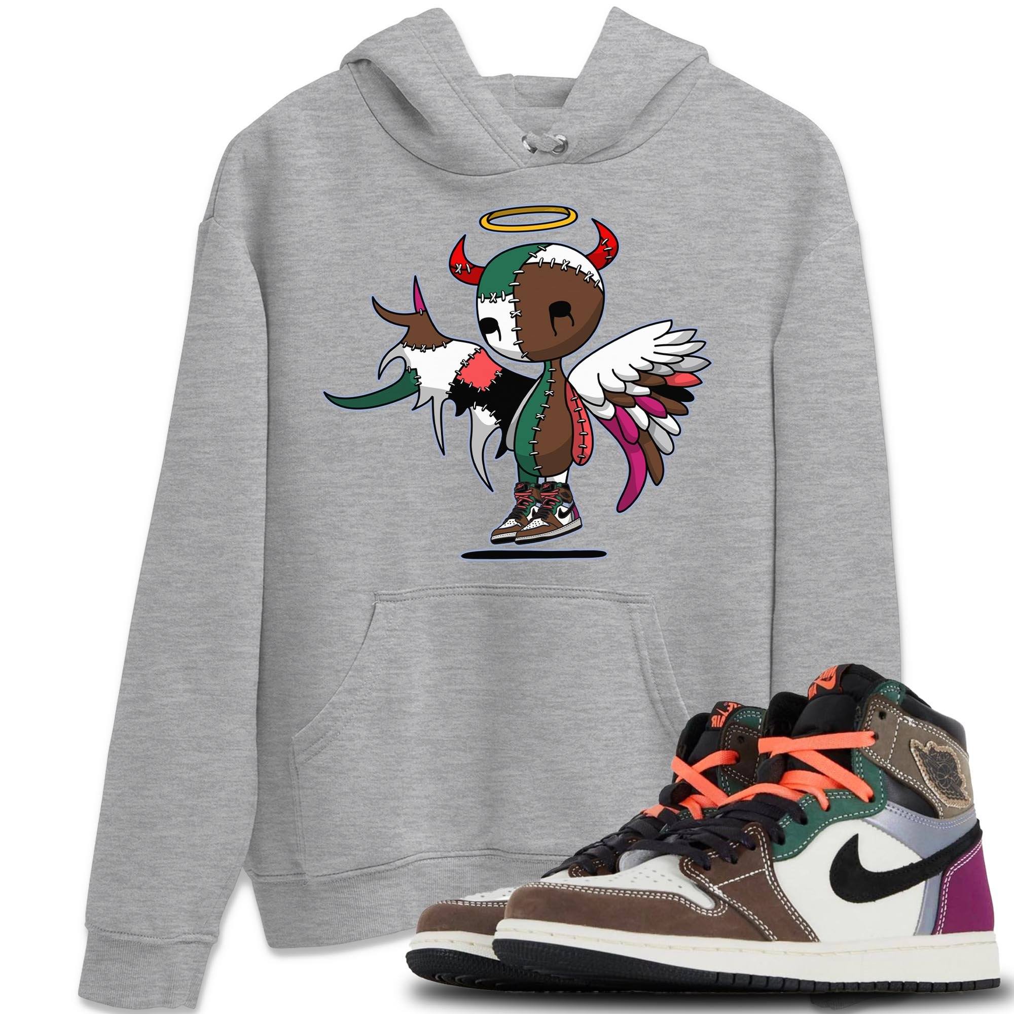 Jordan 1 Hand Crafted Sneaker Matching T-Shirt Devil Angel Sneaker Tees Jordan 1 Hand Crafted Sneaker Release Tees Crew Neck Tees