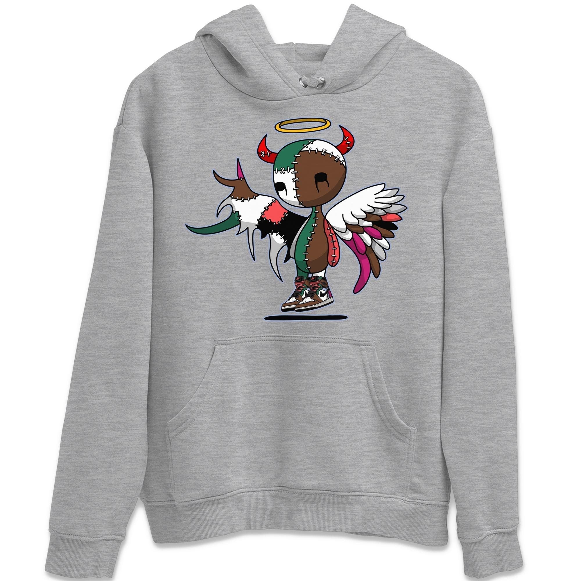 Jordan 1 Hand Crafted Sneaker Matching T-Shirt Devil Angel Sneaker Tees Jordan 1 Hand Crafted Sneaker Release Tees Crew Neck Tees