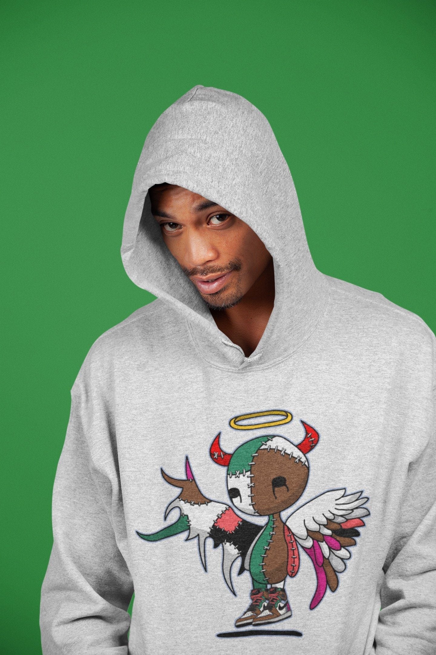 Jordan 1 Hand Crafted Sneaker Matching T-Shirt Devil Angel Sneaker Tees Jordan 1 Hand Crafted Sneaker Release Tees Crew Neck Tees