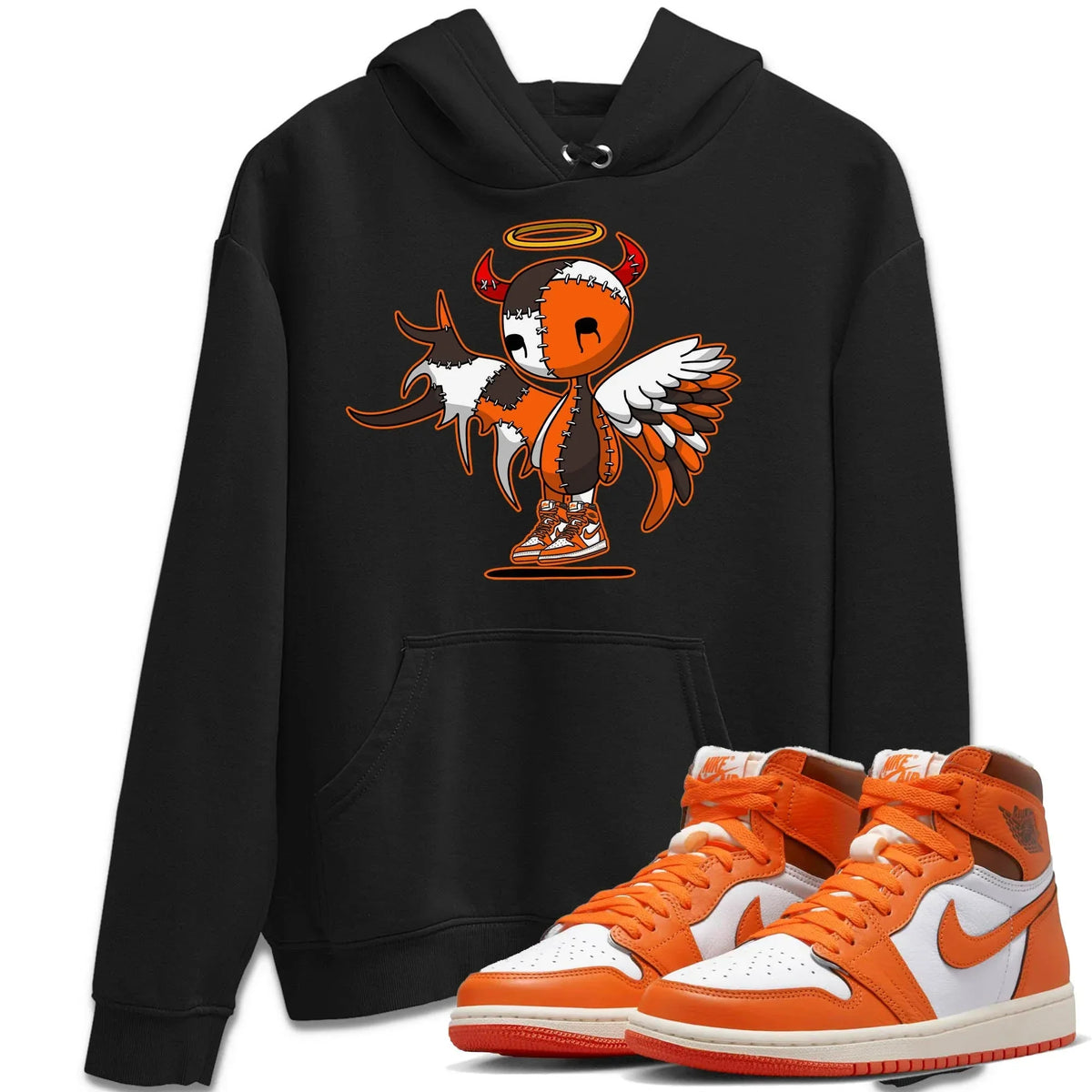 Jordan 1 Starfish Sneaker Matching T-Shirt Devil Angel Sneaker Tees Jordan 1 Starfish Sneaker Release Tees Crew Neck Tees