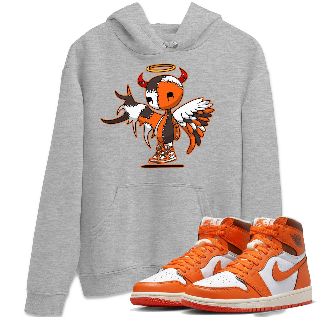 Jordan 1 Starfish Sneaker Matching T-Shirt Devil Angel Sneaker Tees Jordan 1 Starfish Sneaker Release Tees Crew Neck Tees