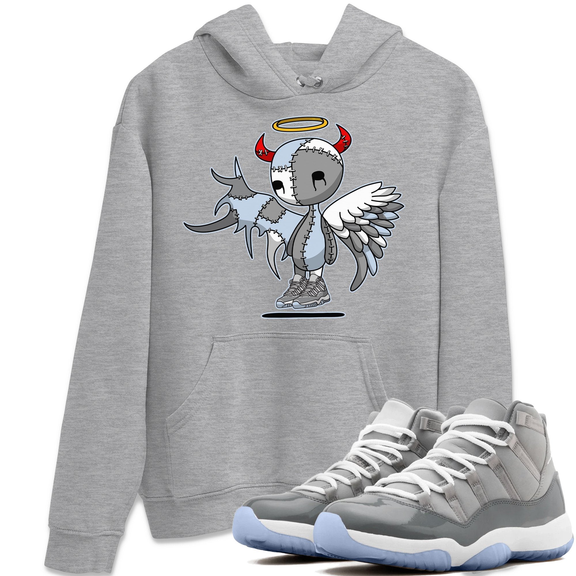 Jordan 11 Cool Grey Shirt To Match Jordans Devil Angel Sneaker Tees Jordan 11 Cool Grey Drip Gear Zone Sneaker Matching Clothing Unisex Shirts