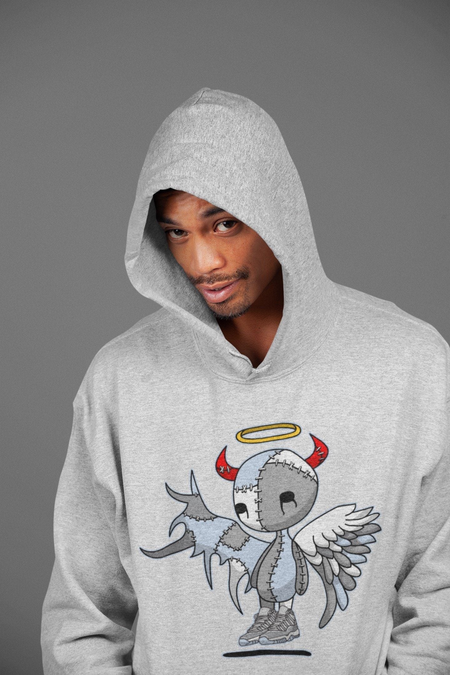 Jordan 11 Cool Grey Shirt To Match Jordans Devil Angel Sneaker Tees Jordan 11 Cool Grey Drip Gear Zone Sneaker Matching Clothing Unisex Shirts