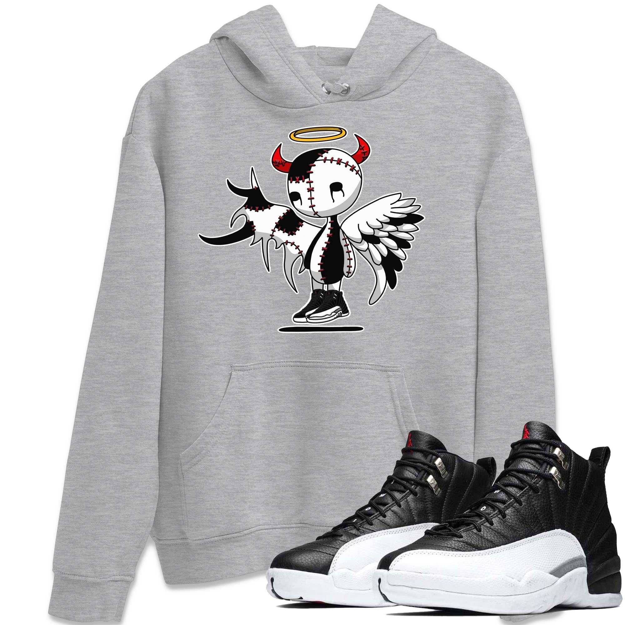 Jordan 12 Playoffs Shirt To Match Jordans Devil Angel Sneaker Tees Jordan 12 Playoffs Drip Gear Zone Sneaker Matching Clothing Unisex Shirts