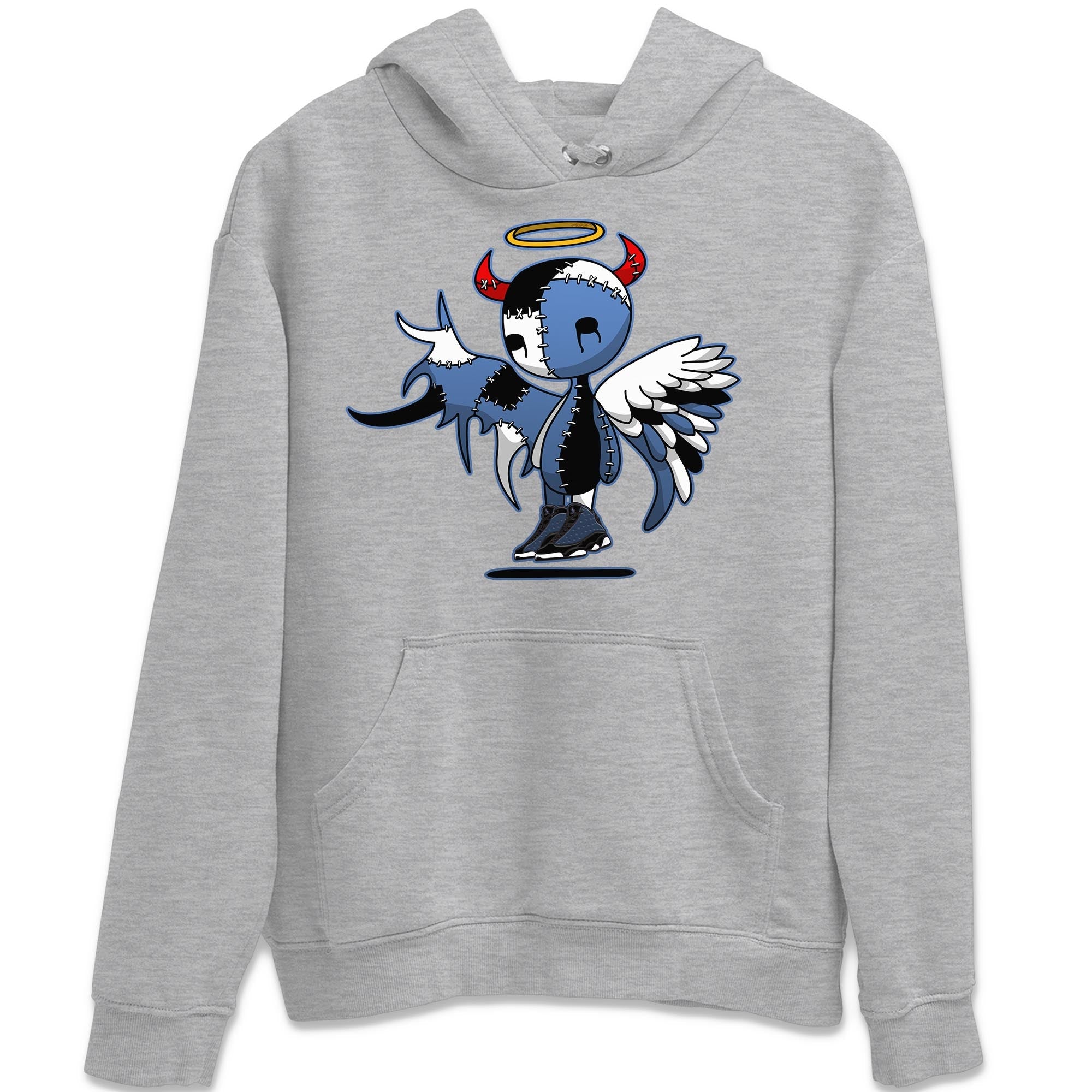 Jordan 13 Brave Blue Sneaker Matching T-Shirt Devil Angel Sneaker Tees Jordan 13 Brave Blue Sneaker Release Tees Crew Neck Tees