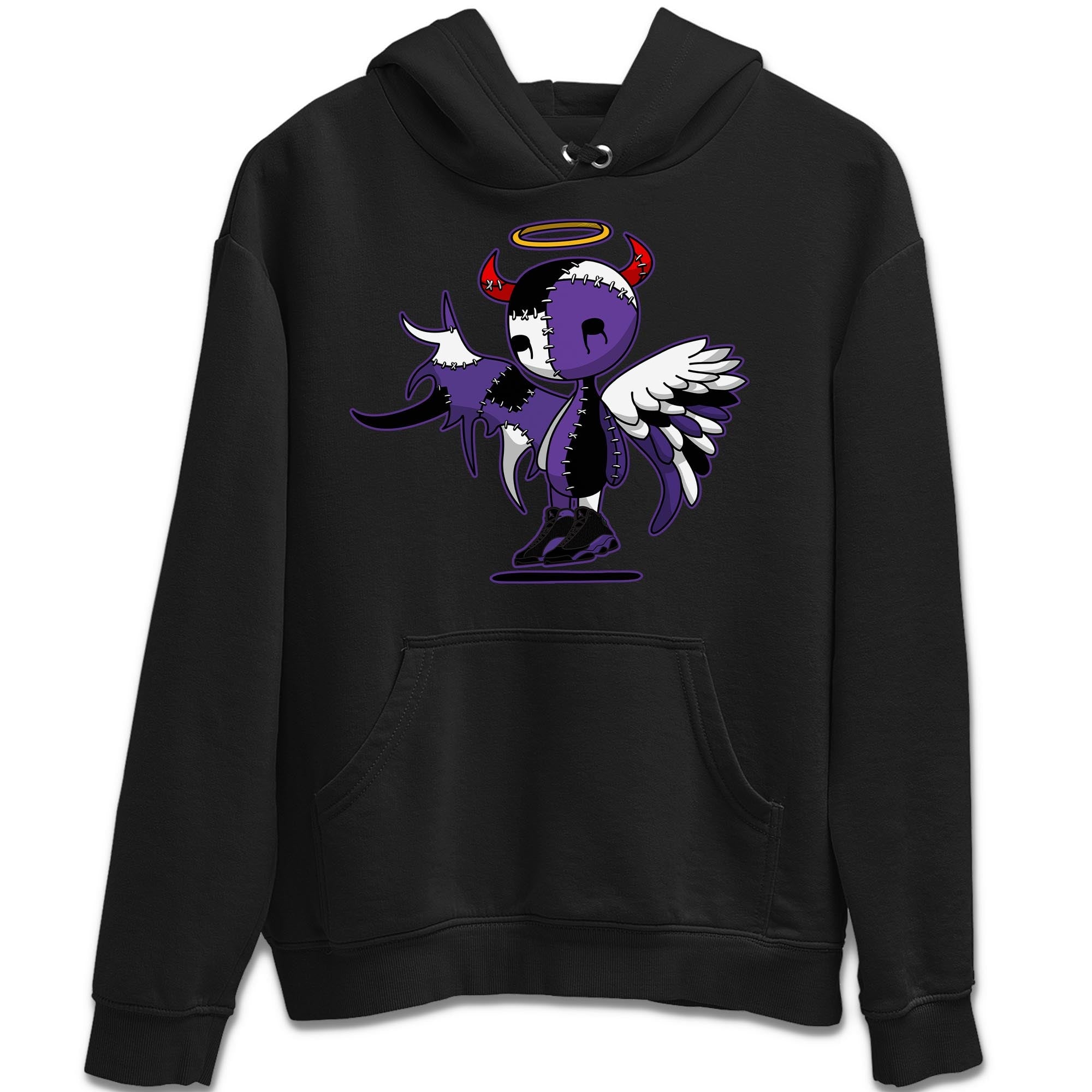 Jordan 13 Court Purple Shirt To Match Jordans Devil Angel Sneaker Tees Jordan 13 Court Purple Drip Gear Zone Sneaker Matching Clothing Unisex Shirts