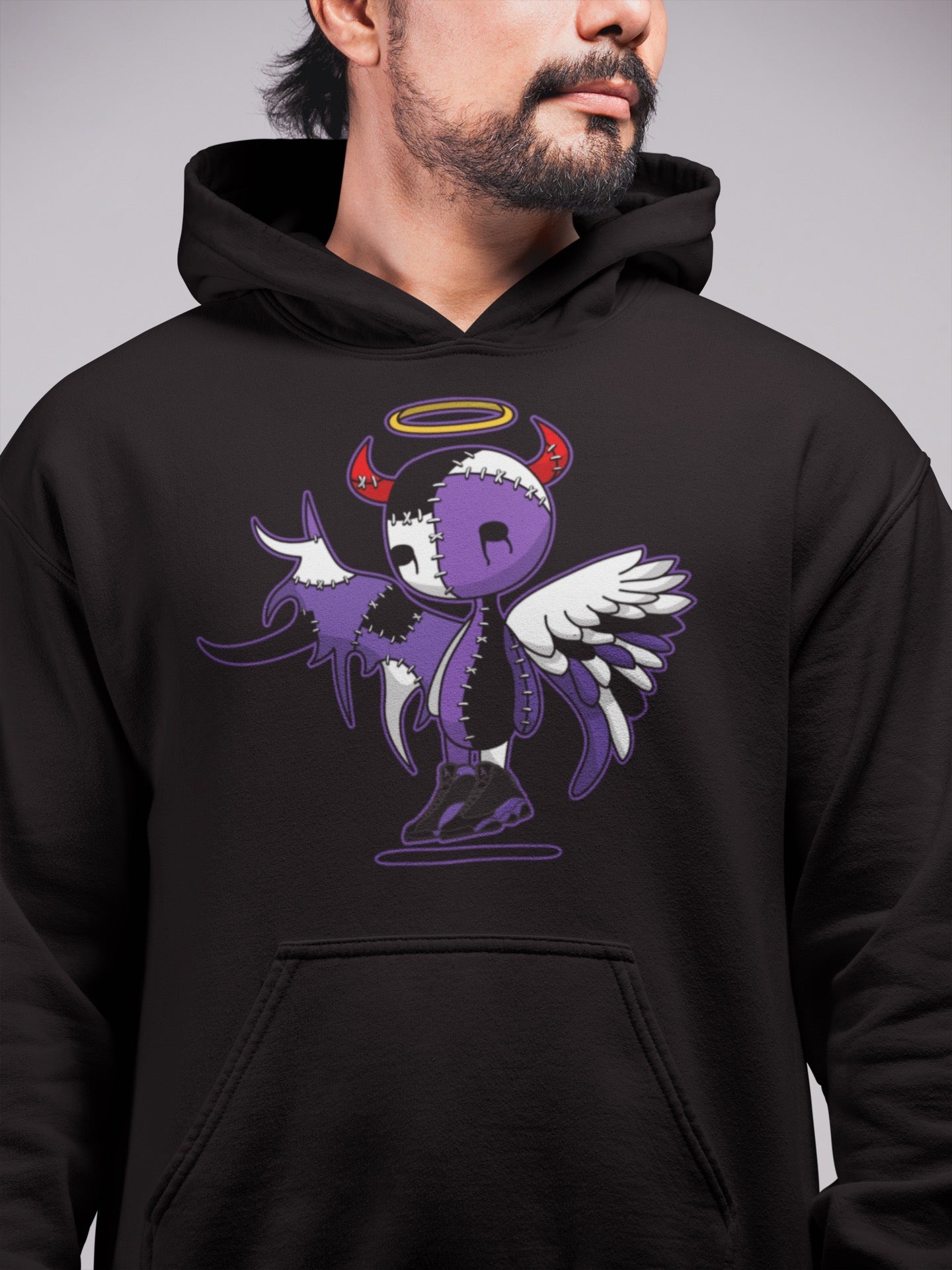 Jordan 13 Court Purple Shirt To Match Jordans Devil Angel Sneaker Tees Jordan 13 Court Purple Drip Gear Zone Sneaker Matching Clothing Unisex Shirts