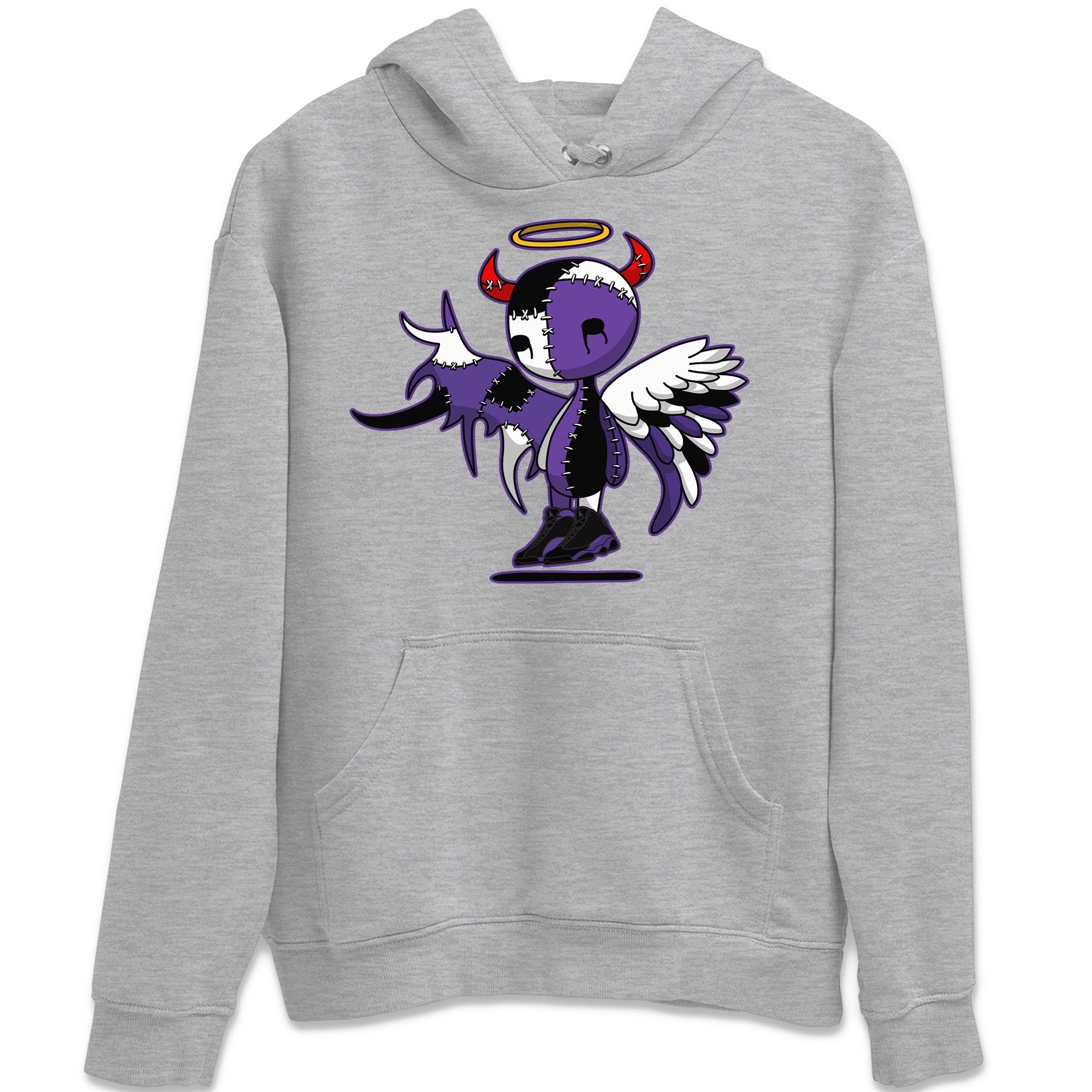 Jordan 13 Court Purple Shirt To Match Jordans Devil Angel Sneaker Tees Jordan 13 Court Purple Drip Gear Zone Sneaker Matching Clothing Unisex Shirts