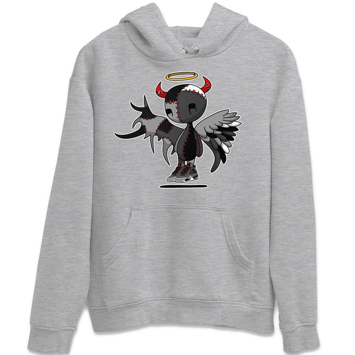 Jordan 4 Infrared Sneaker Matching T-Shirt Devil Angel Sneaker Tees Jordan 4 Infrared Sneaker Release Tees Crew Neck Tees