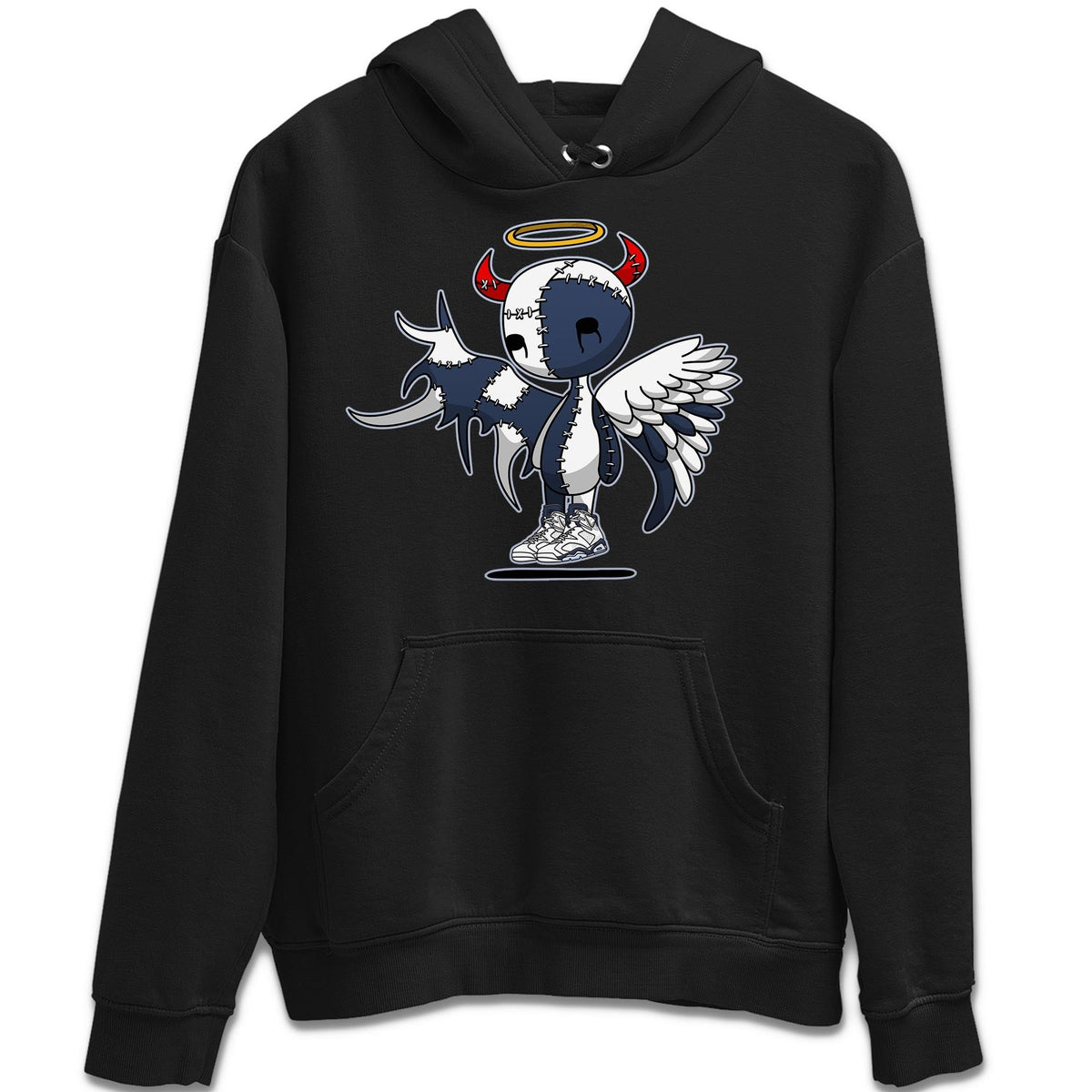 Jordan 6 Midnight Navy Sneaker Matching T-Shirt Devil Angel Sneaker Tees Jordan 6 Midnight Navy Sneaker Release Tees Crew Neck Tees