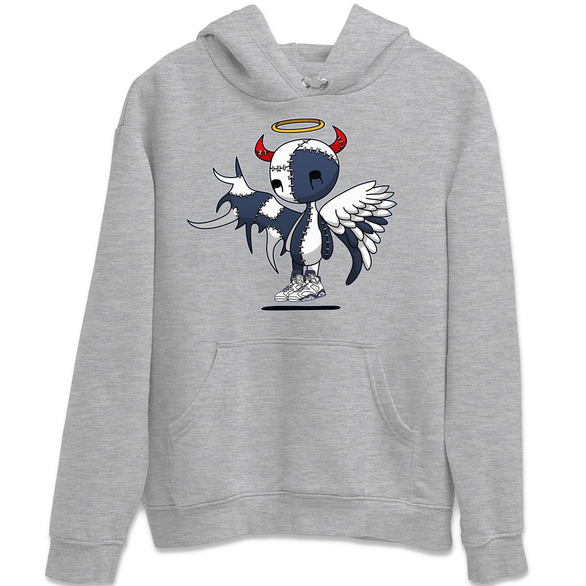 Jordan 6 Midnight Navy Sneaker Matching T-Shirt Devil Angel Sneaker Tees Jordan 6 Midnight Navy Sneaker Release Tees Crew Neck Tees