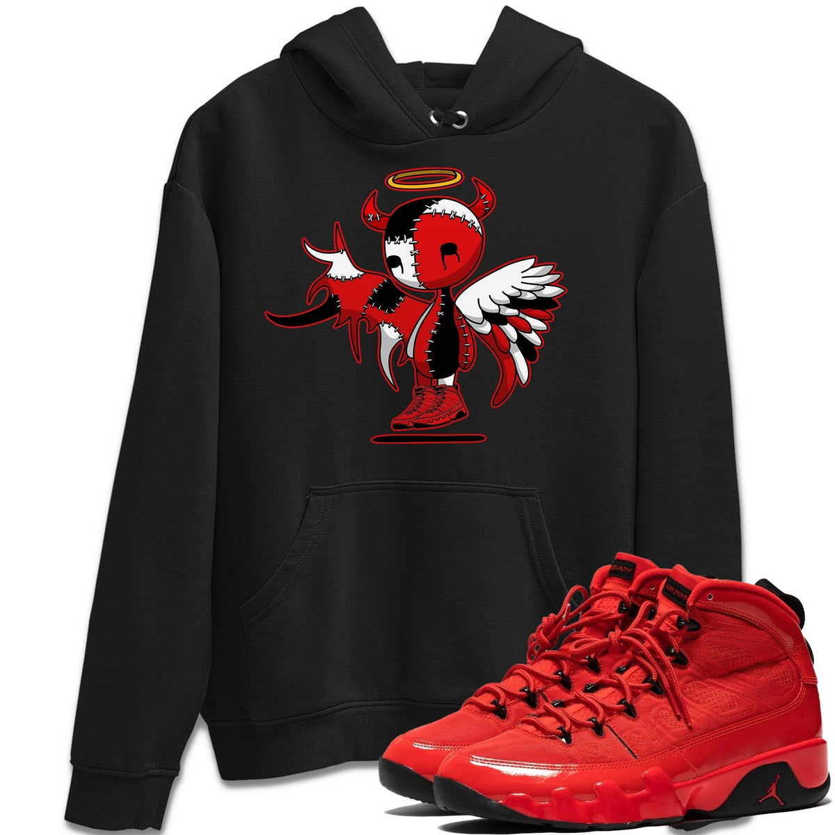 Jordan 9 Chile Red Shirt To Match Jordans Devil Angel Sneaker Tees Jordan 9 Chile Red Drip Gear Zone Sneaker Matching Clothing Unisex Shirts