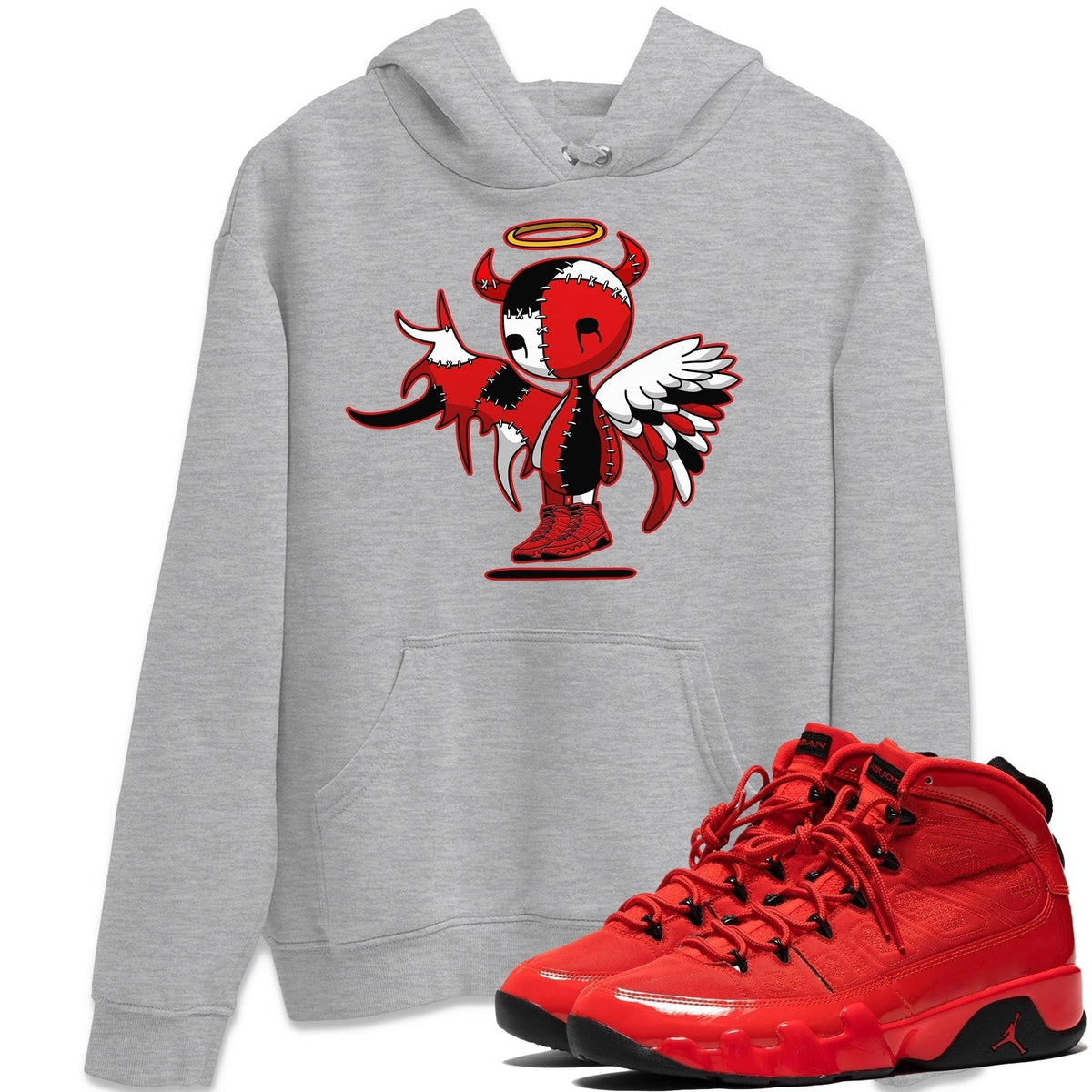 Jordan 9 Chile Red Shirt To Match Jordans Devil Angel Sneaker Tees Jordan 9 Chile Red Drip Gear Zone Sneaker Matching Clothing Unisex Shirts
