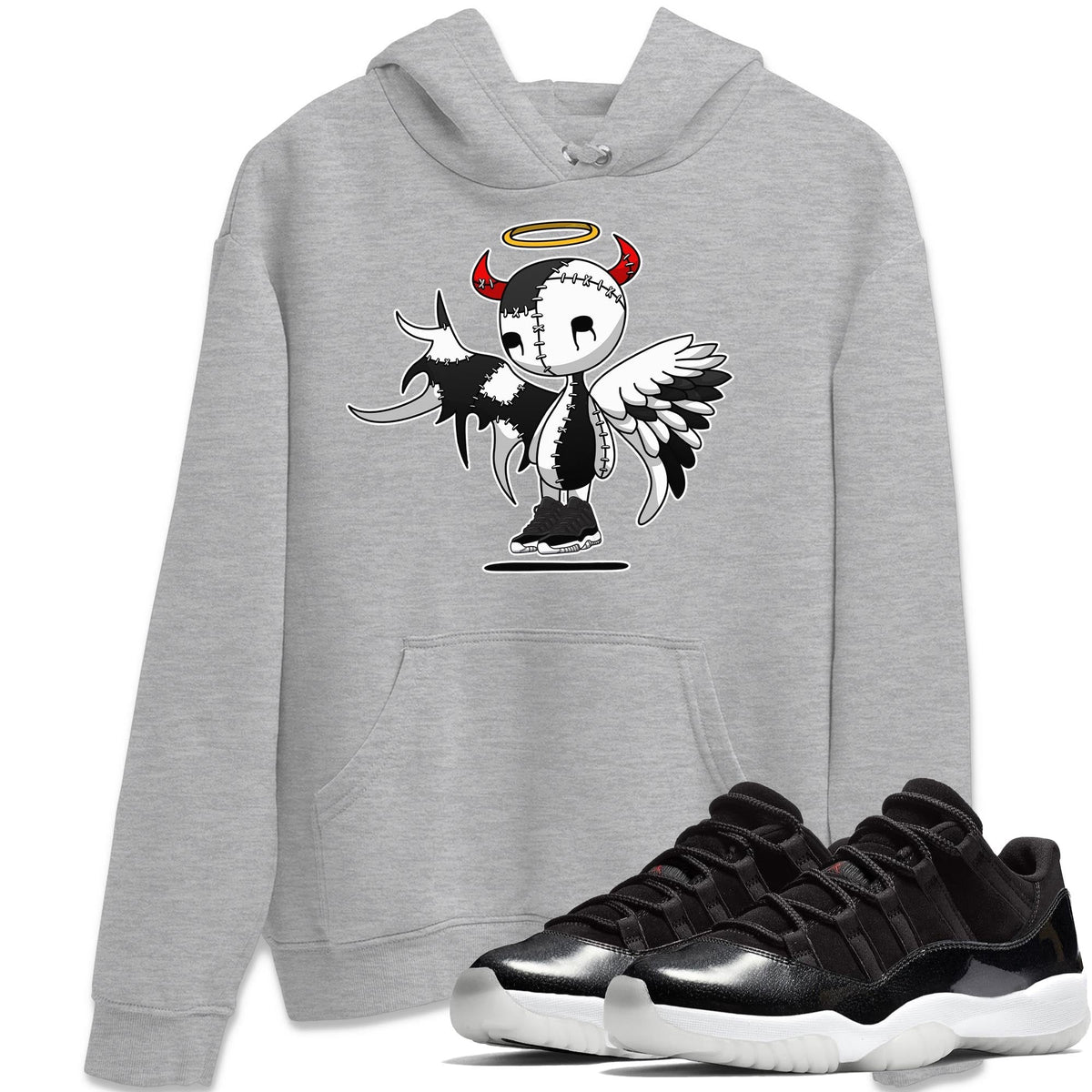 Jordan 11 72-10 Sneaker Matching T-Shirt Devil Angel Sneaker Tees Jordan 11 72-10 Sneaker Release Tees Crew Neck Tees