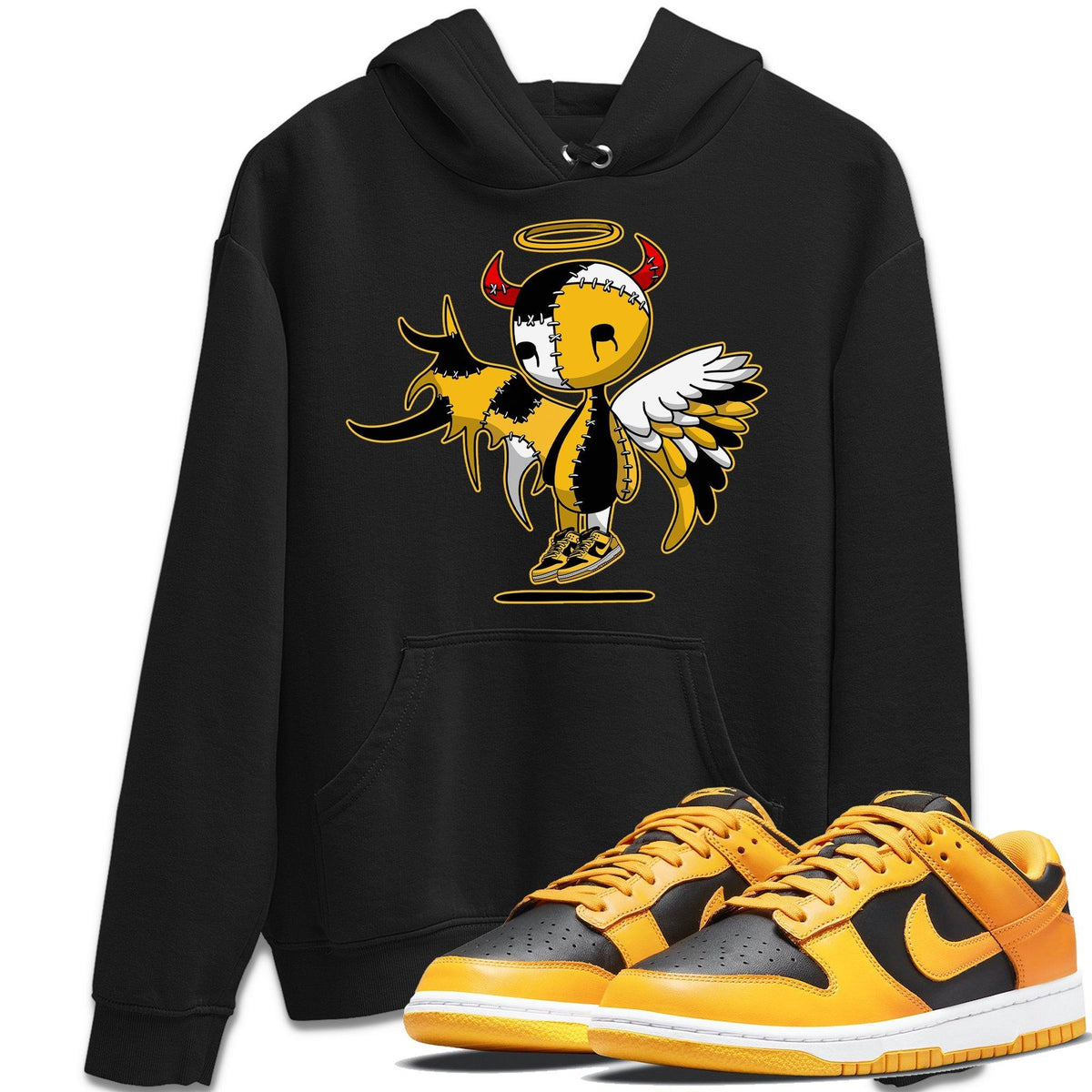 Dunk Championship Goldenrod Sneaker Match Tees Devil Angel Sneaker Tees Dunk Championship Goldenrod Jordan to match sneaker T-Shirt Crew Neck Shirts