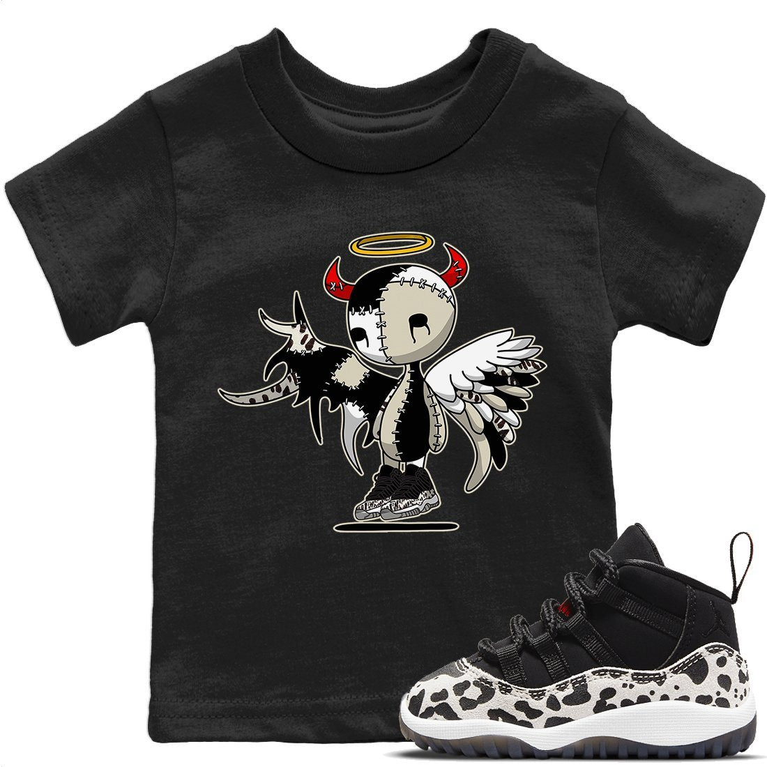 Jordan 11 Animal Instinct Sneaker Matching T-Shirt Devil Angel Sneaker Tees Jordan 11 Animal Instinct Sneaker Release Tees Kids Shirts