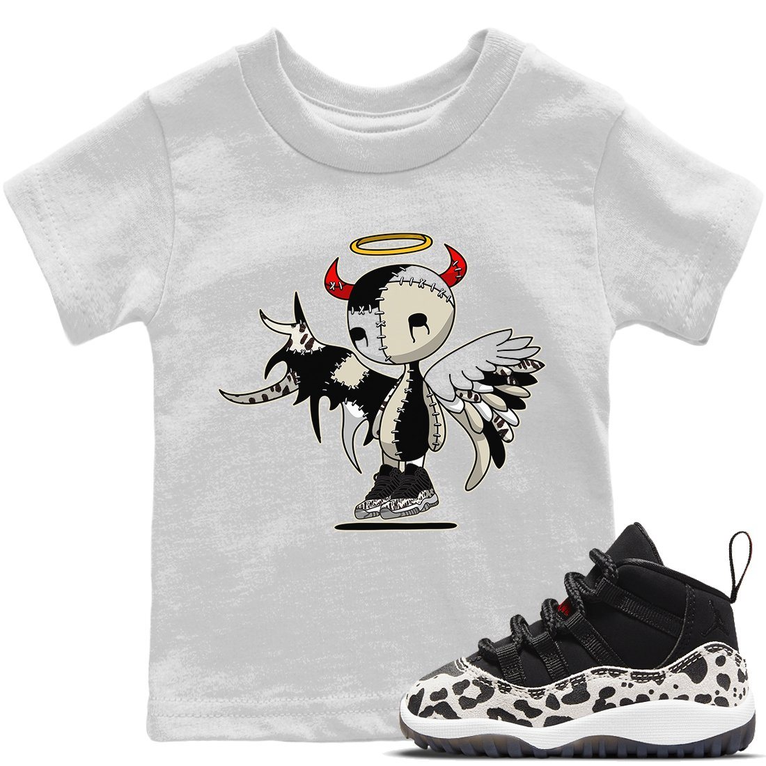 Jordan 11 Animal Instinct Sneaker Matching T-Shirt Devil Angel Sneaker Tees Jordan 11 Animal Instinct Sneaker Release Tees Kids Shirts