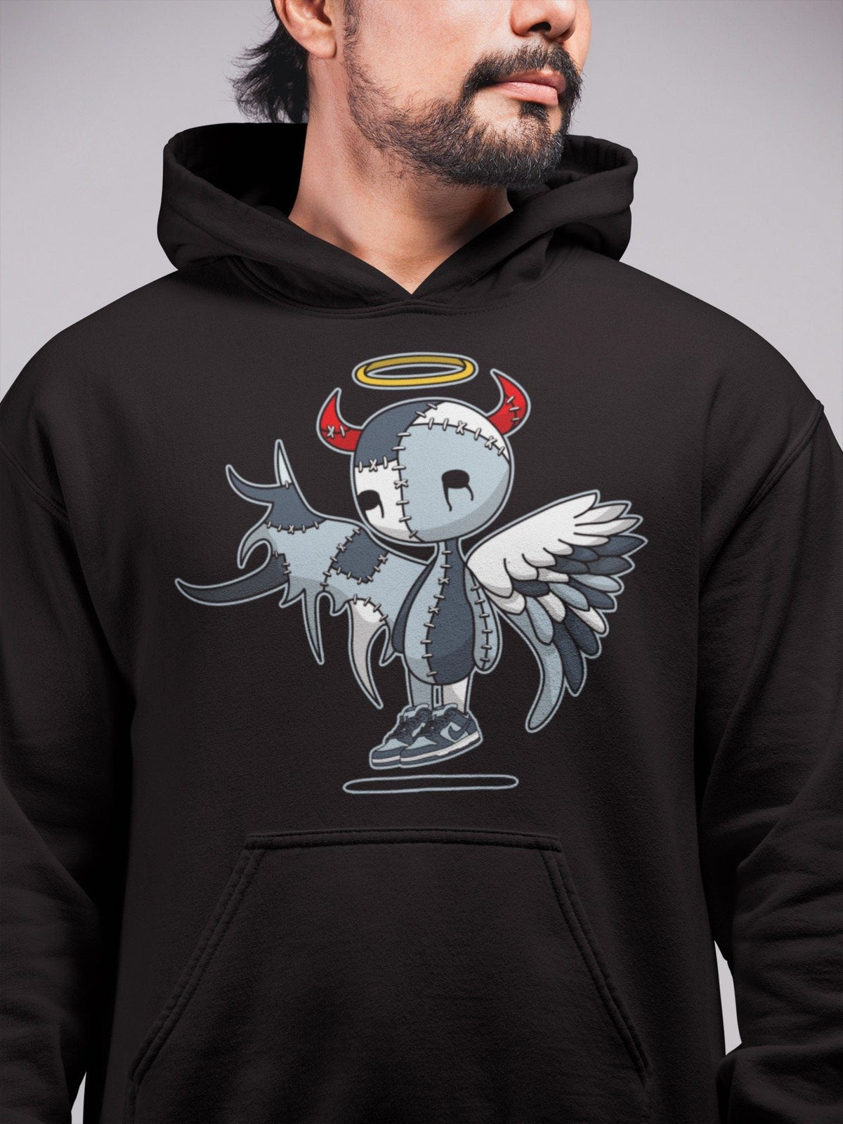 Dunk championship Grey Sneaker Match Tees Devil Angel Sneaker Tees Dunk championship Grey Jordan to match sneaker T-Shirt Crew Neck Shirts