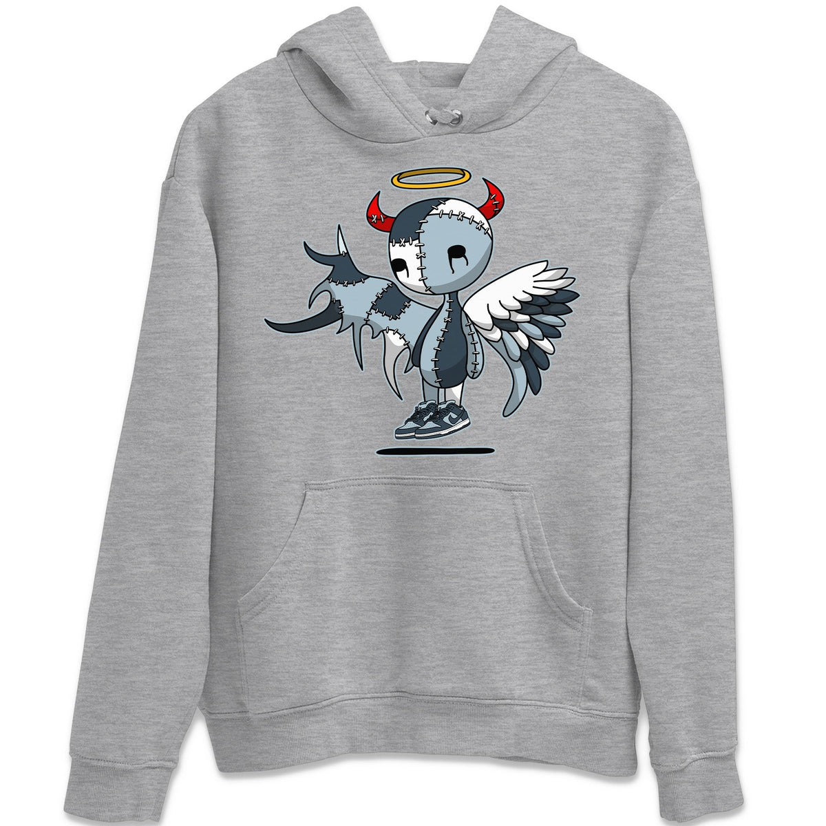 Dunk championship Grey Sneaker Match Tees Devil Angel Sneaker Tees Dunk championship Grey Jordan to match sneaker T-Shirt Crew Neck Shirts
