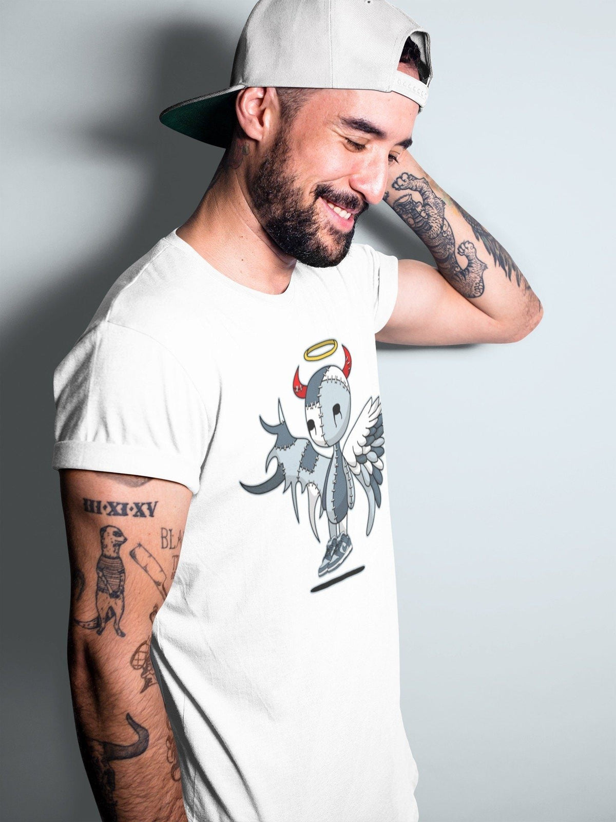 Dunk championship Grey Sneaker Match Tees Devil Angel Sneaker Tees Dunk championship Grey Jordan to match sneaker T-Shirt Crew Neck Shirts