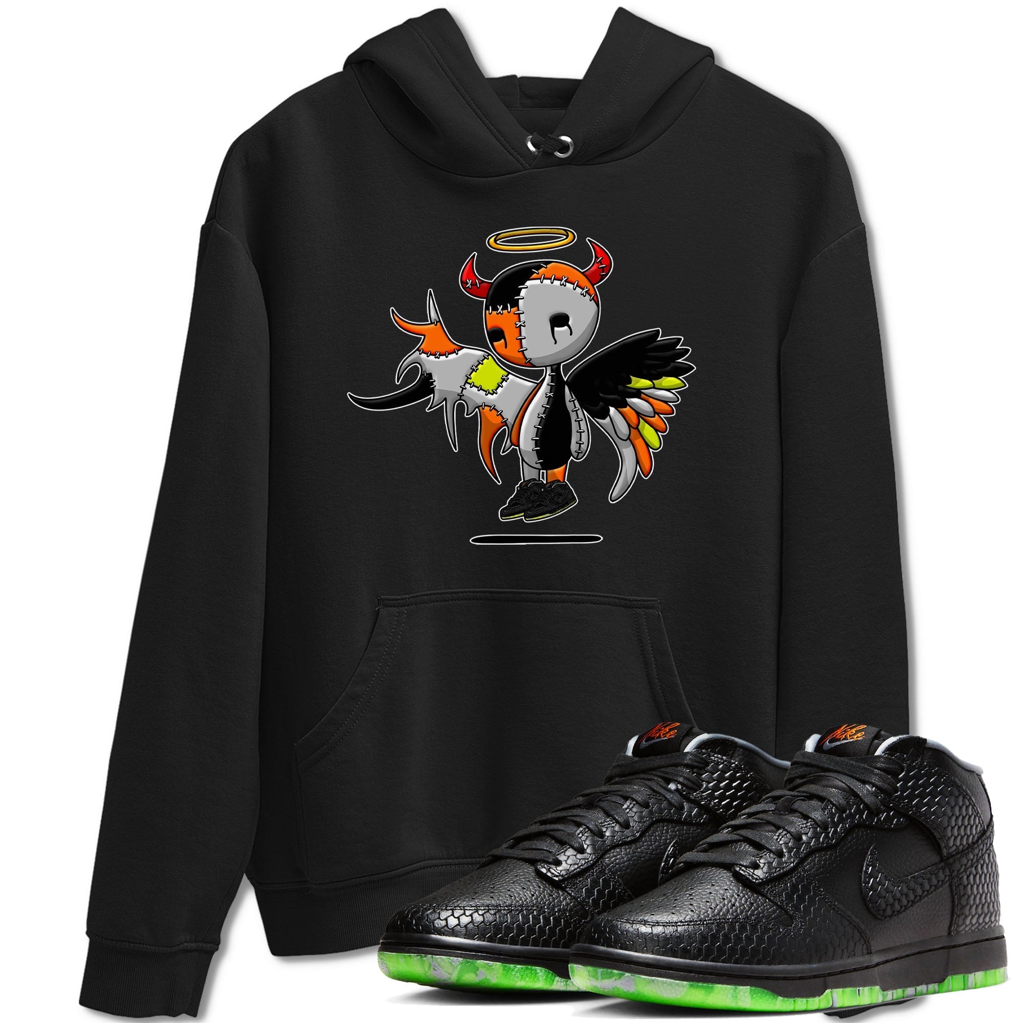 Nike Dunk Halloween shirt to match jordans Devil Angel sneaker tees Nike Dunk Mid Halloween Drip Gear Zone Sneaker Matching Clothing Brand Unisex Sneaker Tee Black 1 T-Shirt