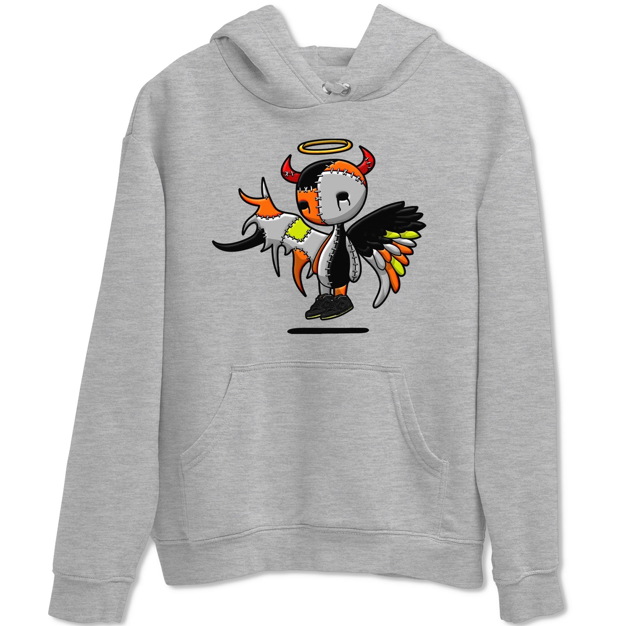 Nike Dunk Halloween shirt to match jordans Devil Angel sneaker tees Nike Dunk Mid Halloween Drip Gear Zone Sneaker Matching Clothing Brand Unisex Sneaker Tee Heather Grey 2 T-Shirt