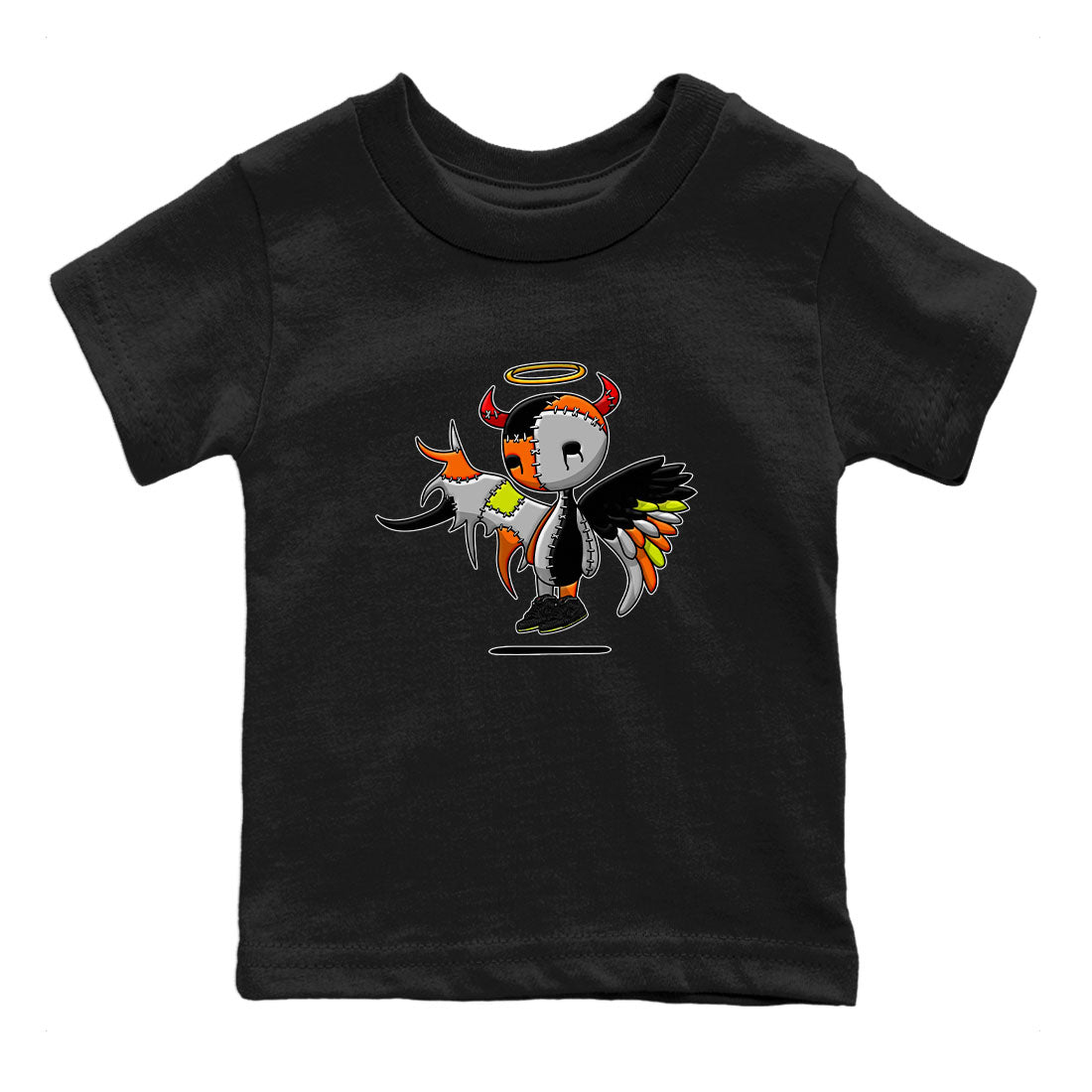 Nike Dunk Halloween shirt to match jordans Devil Angel sneaker tees Nike Dunk Mid Halloween Drip Gear Zone Sneaker Matching Clothing Brand Baby Toddler Black 2 T-Shirt