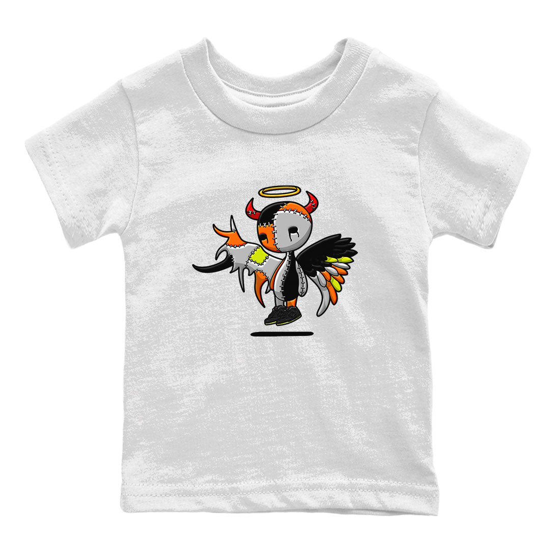 Nike Dunk Halloween shirt to match jordans Devil Angel sneaker tees Nike Dunk Mid Halloween Drip Gear Zone Sneaker Matching Clothing Brand Baby Toddler White 2 T-Shirt