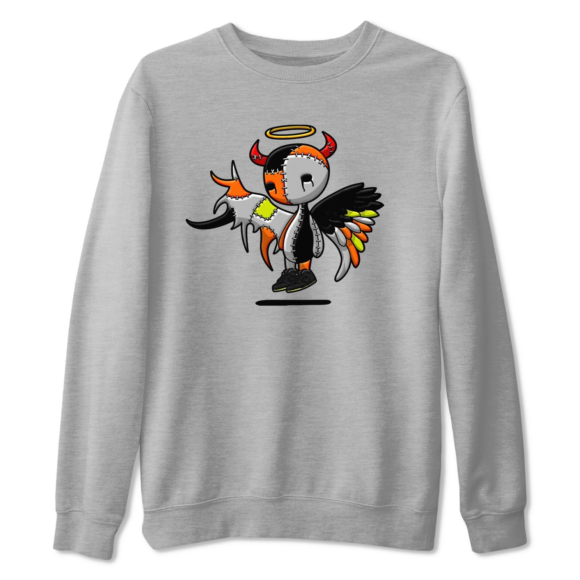 Nike Dunk Halloween shirt to match jordans Devil Angel sneaker tees Nike Dunk Mid Halloween Drip Gear Zone Sneaker Matching Clothing Brand Unisex Sneaker Tee Heather Grey 2 T-Shirt