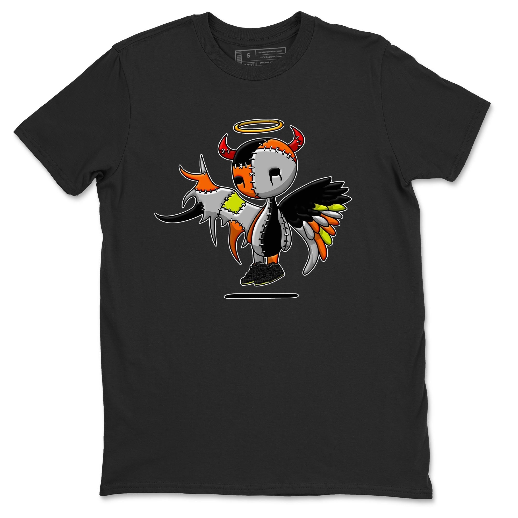Nike Dunk Halloween shirt to match jordans Devil Angel sneaker tees Nike Dunk Mid Halloween Drip Gear Zone Sneaker Matching Clothing Brand Unisex Sneaker Tee Black 2 T-Shirt
