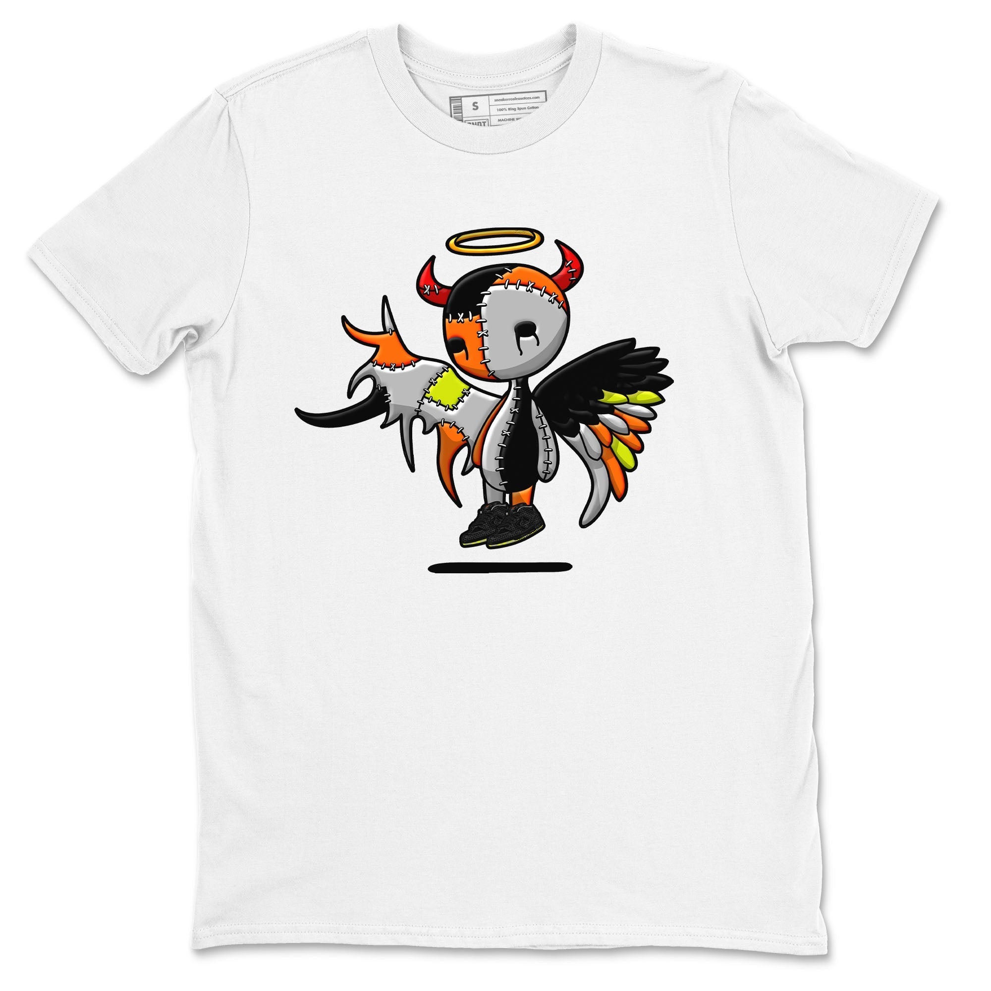 Nike Dunk Halloween shirt to match jordans Devil Angel sneaker tees Nike Dunk Mid Halloween Drip Gear Zone Sneaker Matching Clothing Brand Unisex Sneaker Tee White 2 T-Shirt