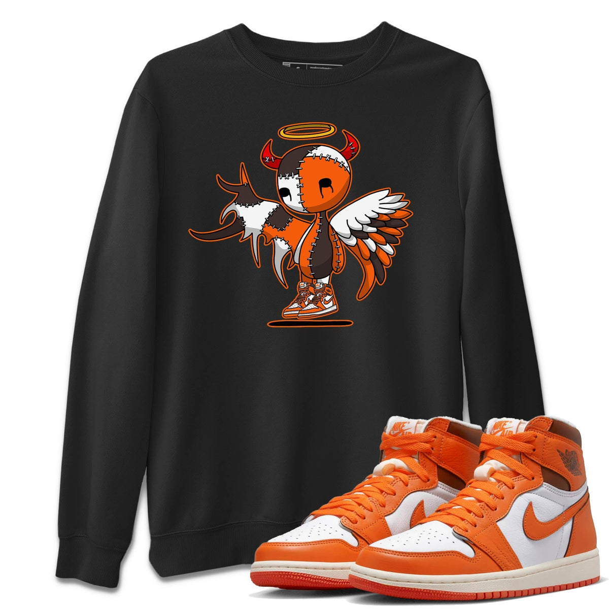 Jordan 1 Starfish Sneaker Matching T-Shirt Devil Angel Sneaker Tees Jordan 1 Starfish Sneaker Release Tees Crew Neck Tees