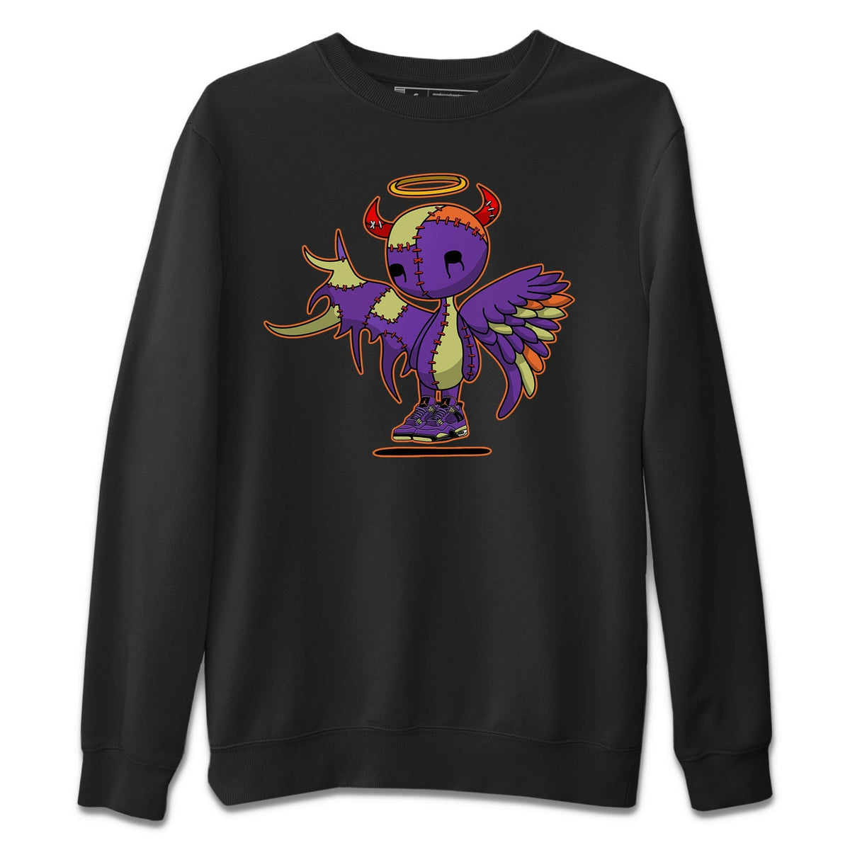 Jordan 4 Canyon Purple Sneaker Matching T-Shirt Devil Angel Sneaker Tees Jordan 4 Canyon Purple Sneaker Release Tees Crew Neck Tees