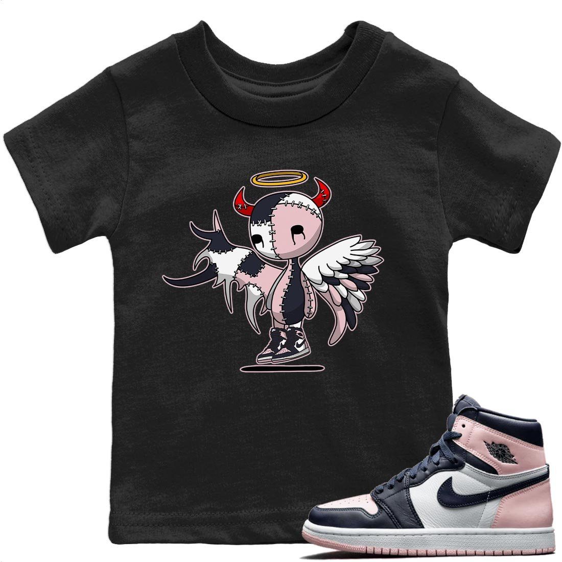Jordan 1 Atmosphere Sneaker Match Tees Devil Angel Sneaker Tees Jordan 1 Atmosphere Jordan to match sneaker T-Shirt Kids Shirts