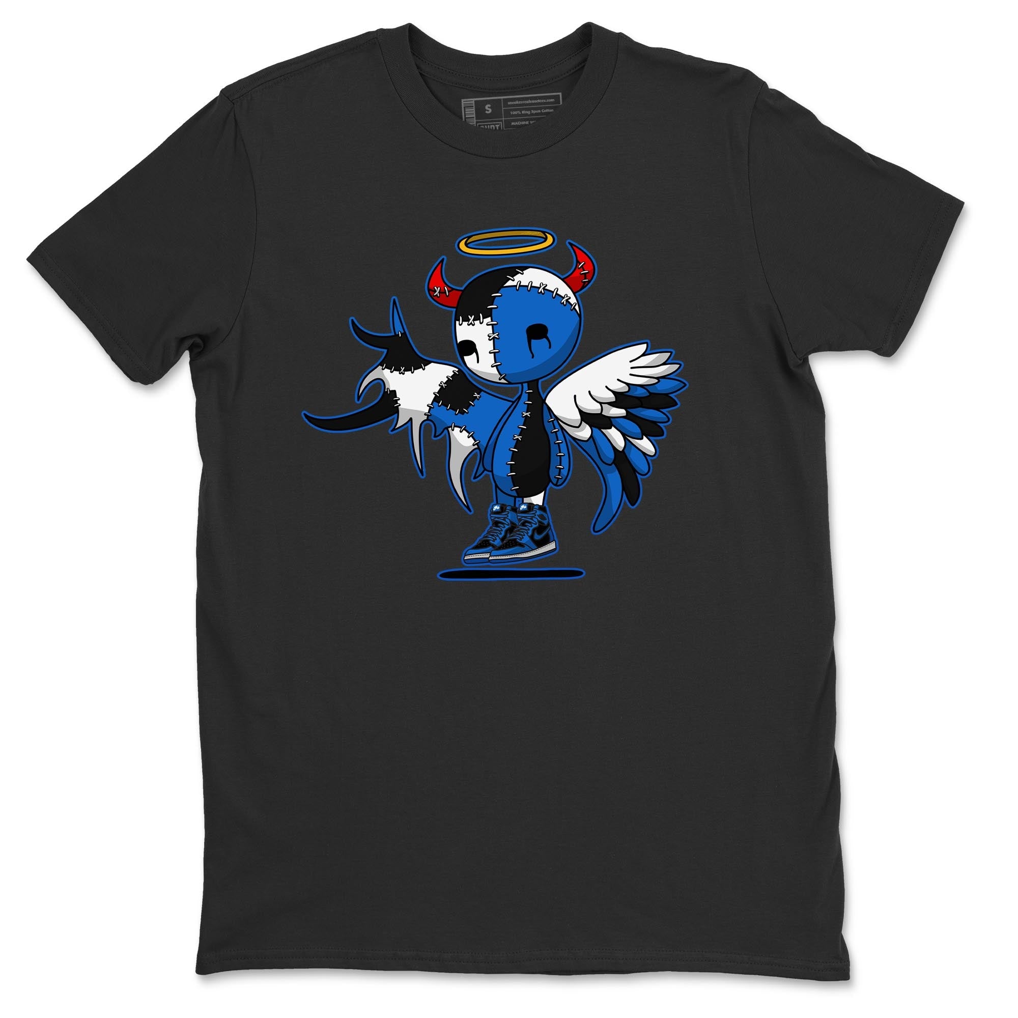 Jordan 1 Dark Marina Blue Sneaker Matching T-Shirt Devil Angel Sneaker Tees Jordan 1 Dark Marina Blue Sneaker Release Tees Crew Neck Tees