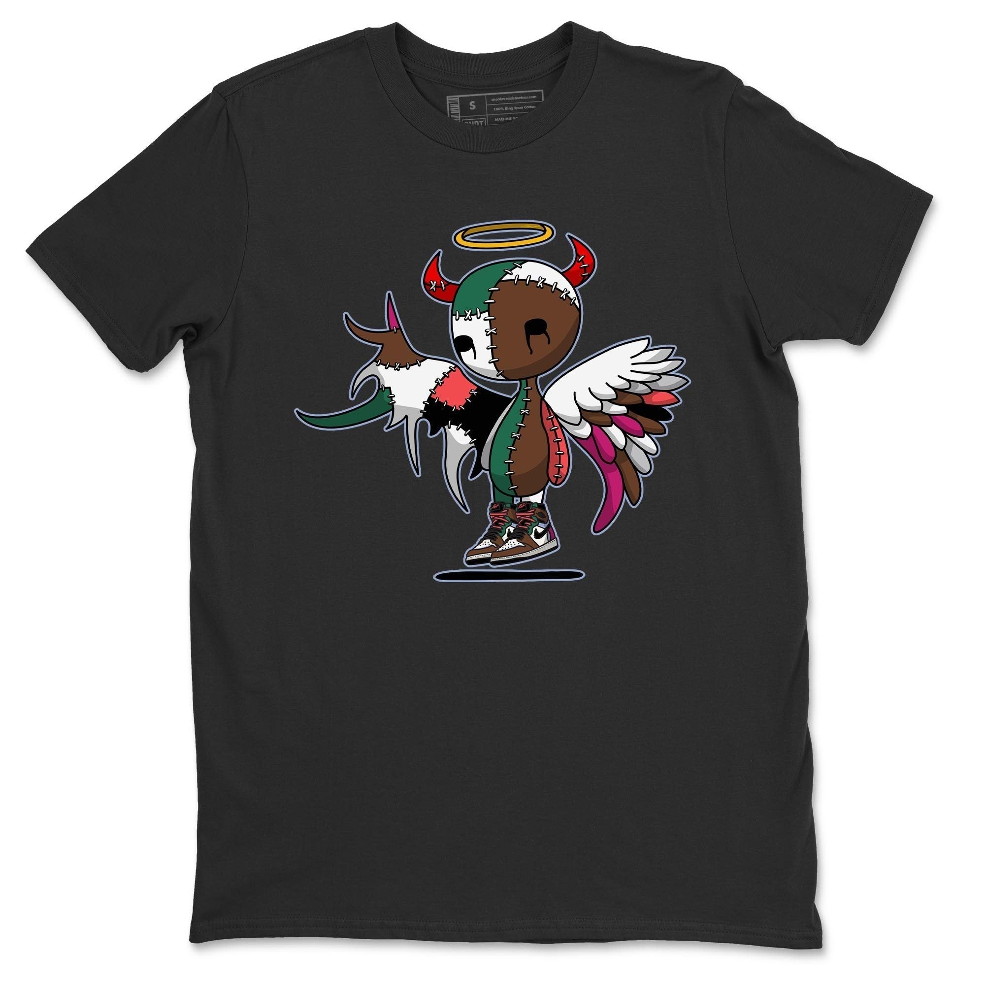 Jordan 1 Hand Crafted Sneaker Matching T-Shirt Devil Angel Sneaker Tees Jordan 1 Hand Crafted Sneaker Release Tees Crew Neck Tees
