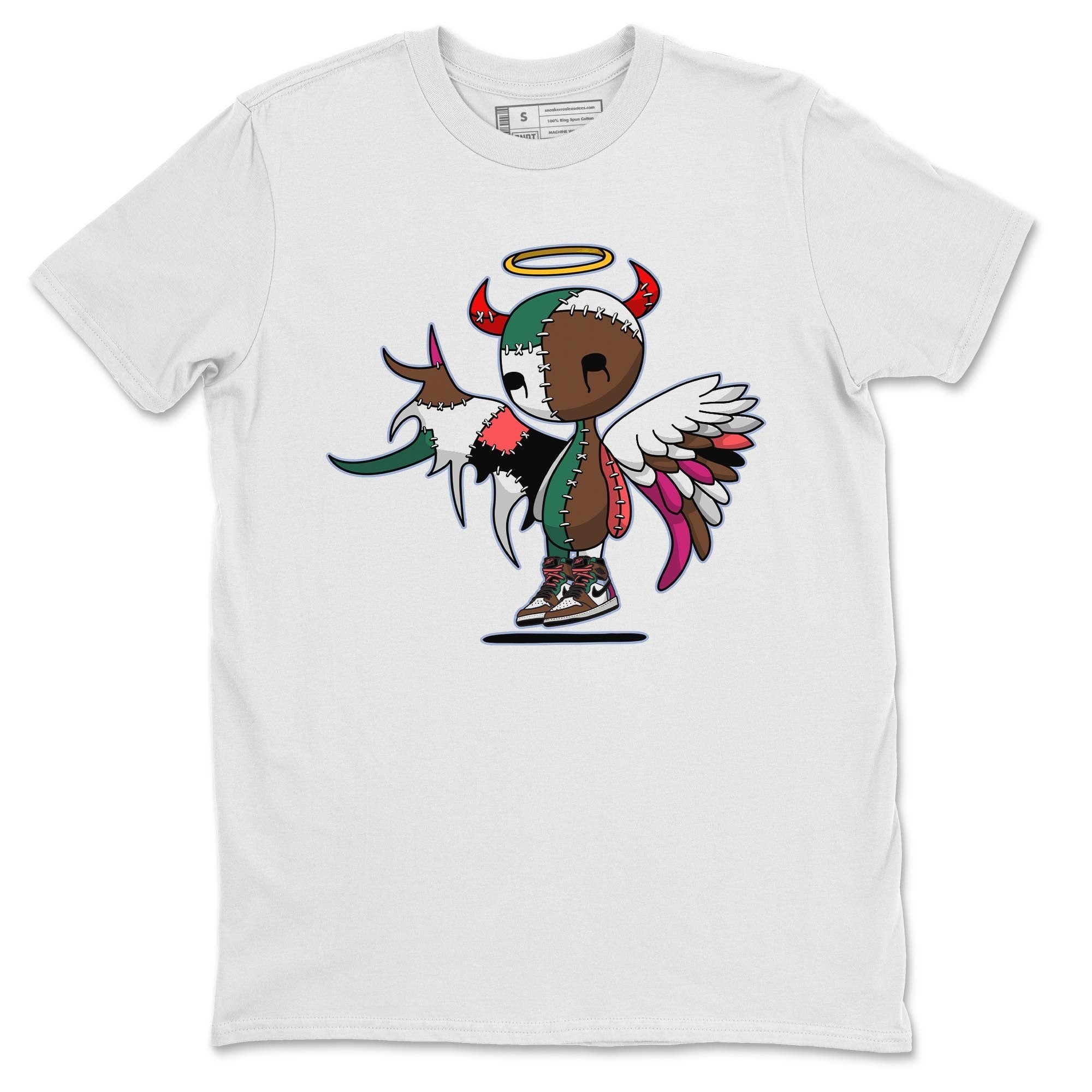 Jordan 1 Hand Crafted Sneaker Matching T-Shirt Devil Angel Sneaker Tees Jordan 1 Hand Crafted Sneaker Release Tees Crew Neck Tees